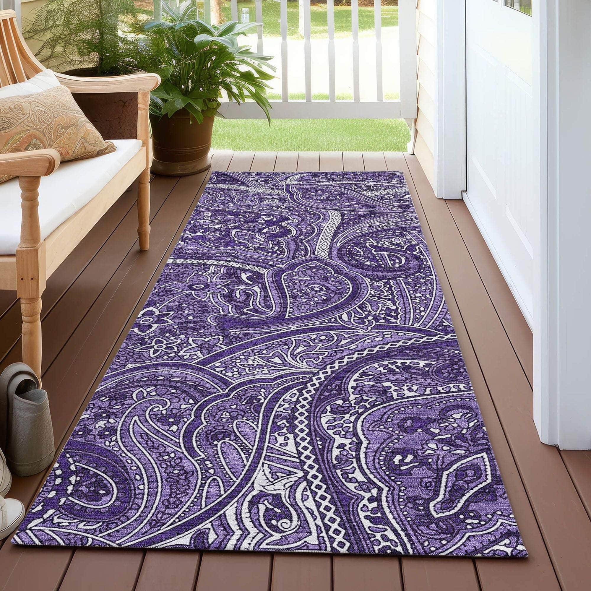 Machine Made ACN623 Purple Rugs