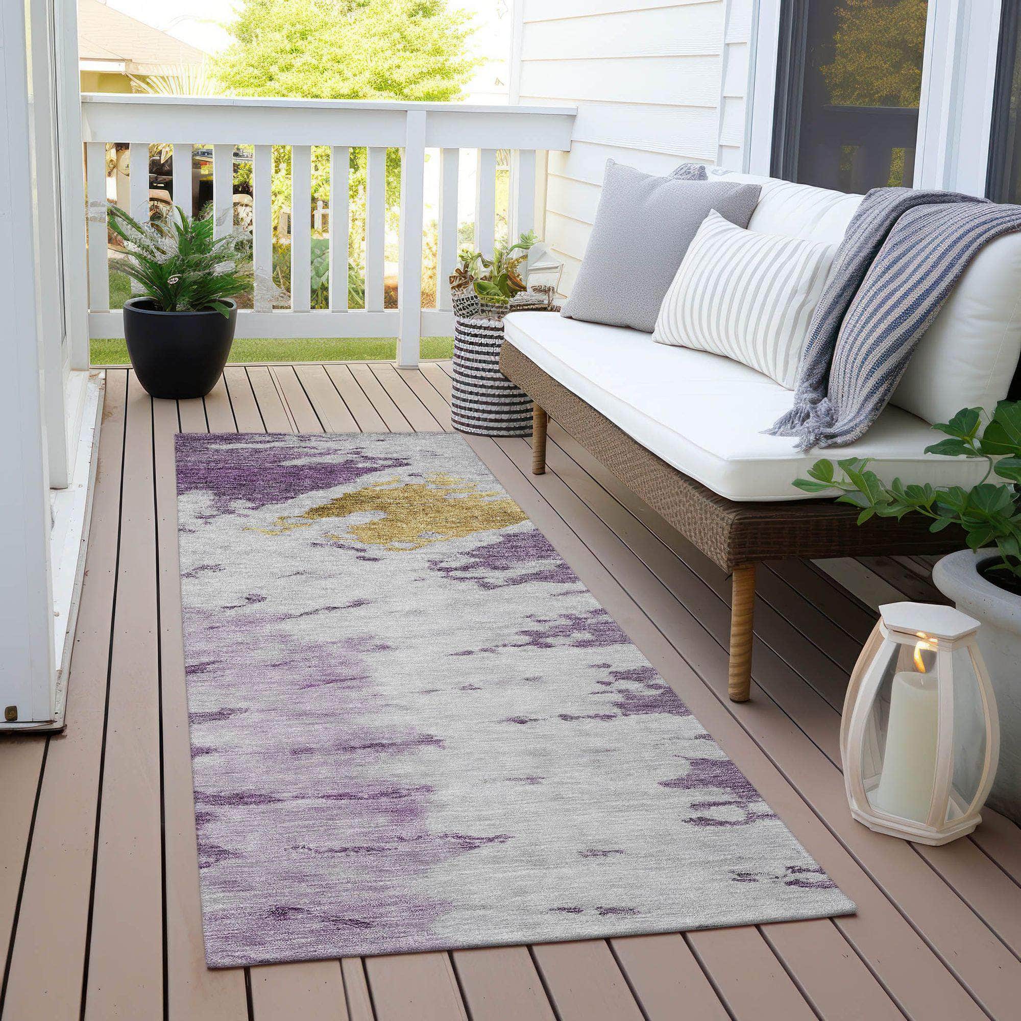 Machine Made ACN614 Purple Rugs