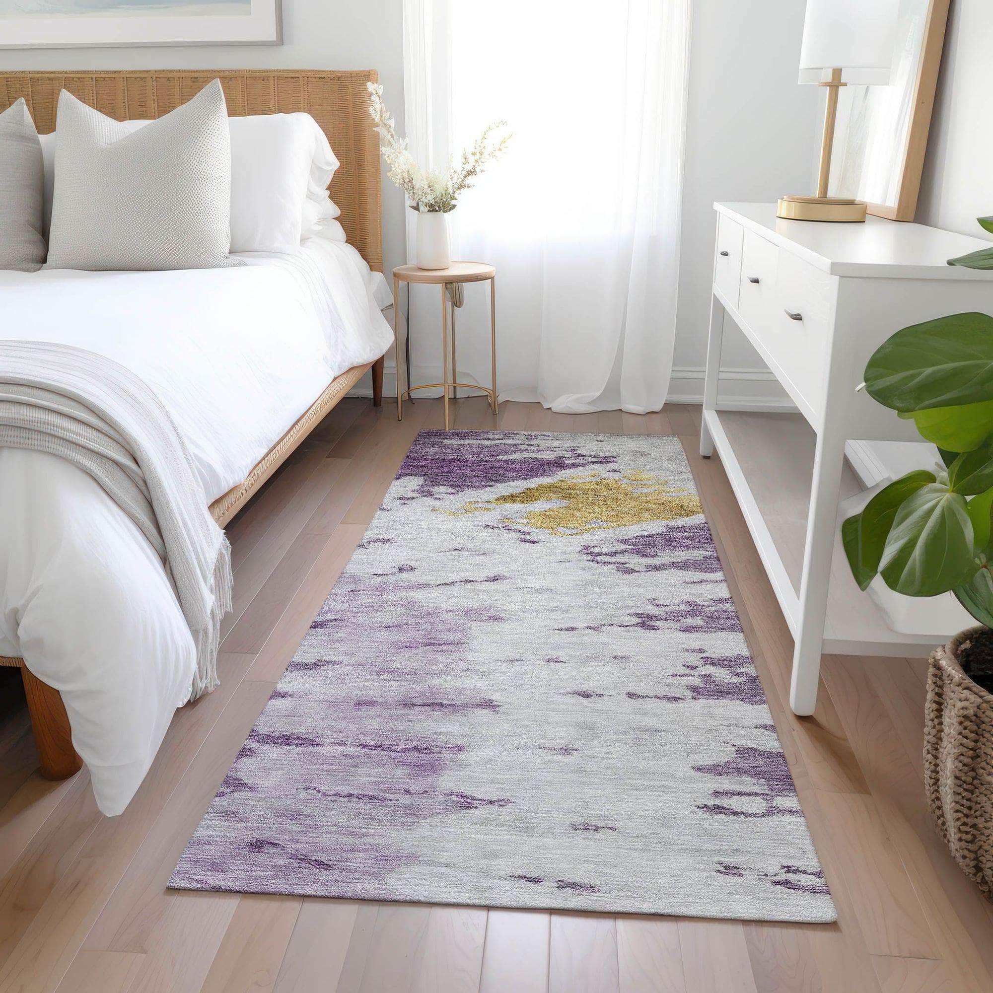 Machine Made ACN614 Purple Rugs