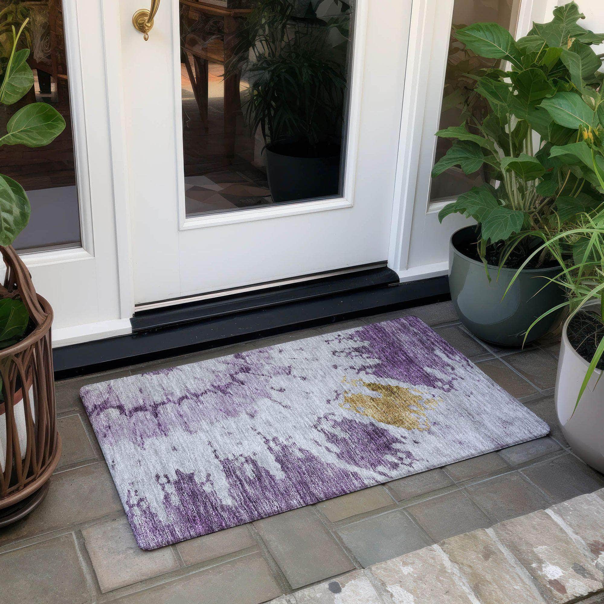 Machine Made ACN614 Purple Rugs