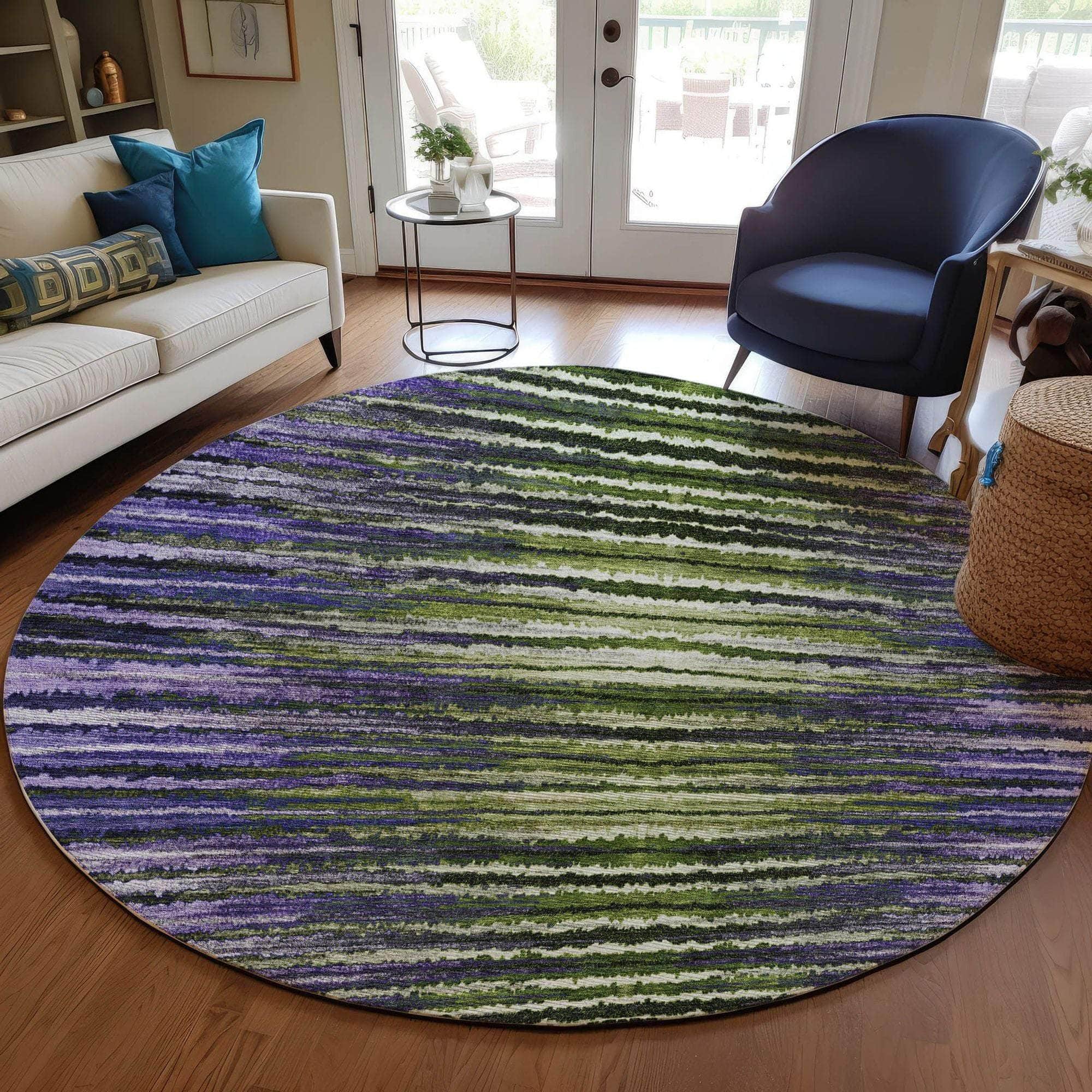 Machine Made ACN604 Purple Rugs