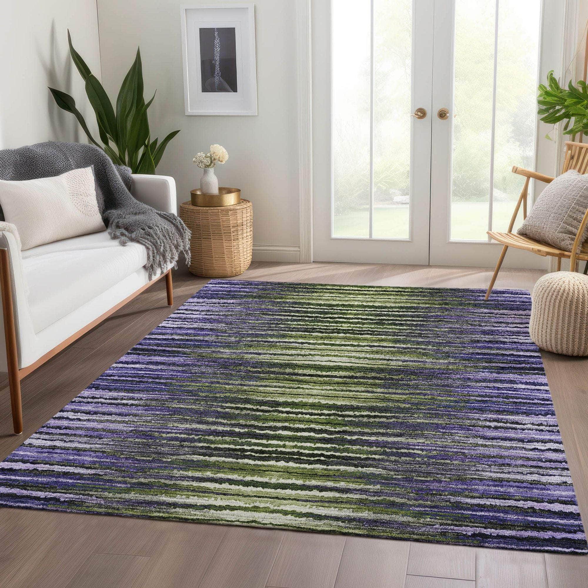 Machine Made ACN604 Purple Rugs