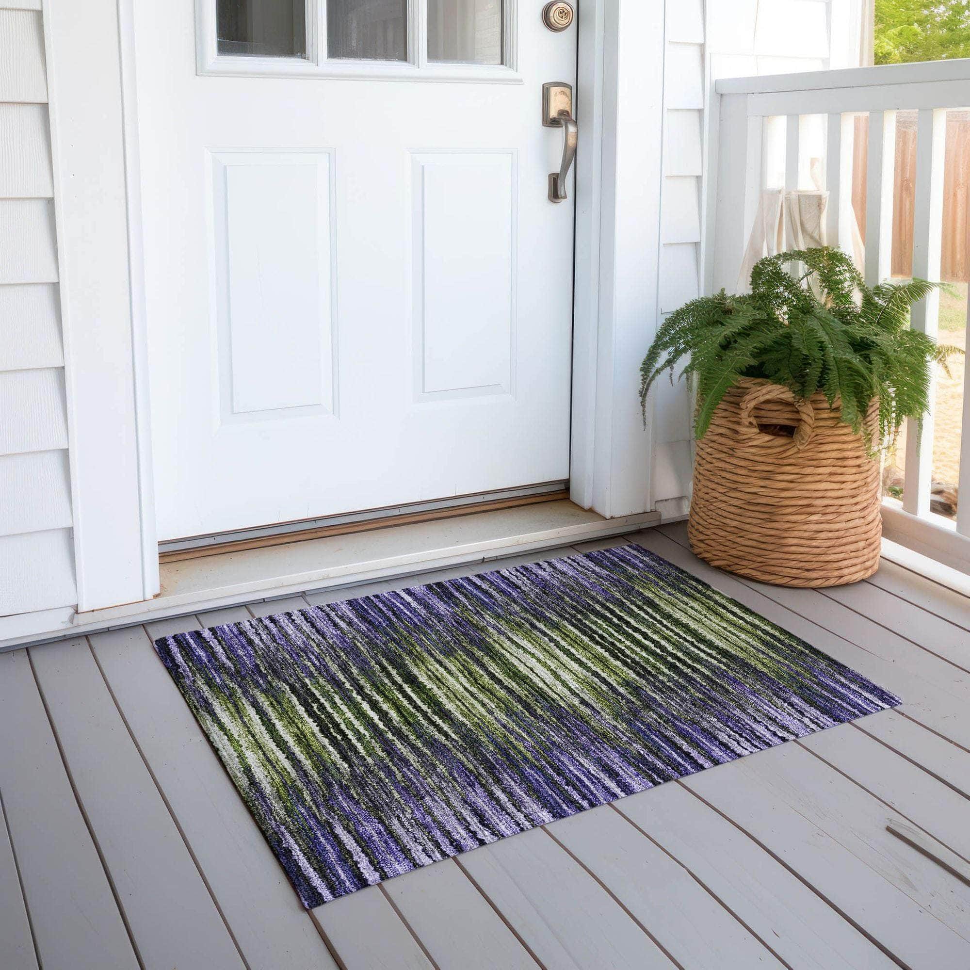 Machine Made ACN604 Purple Rugs