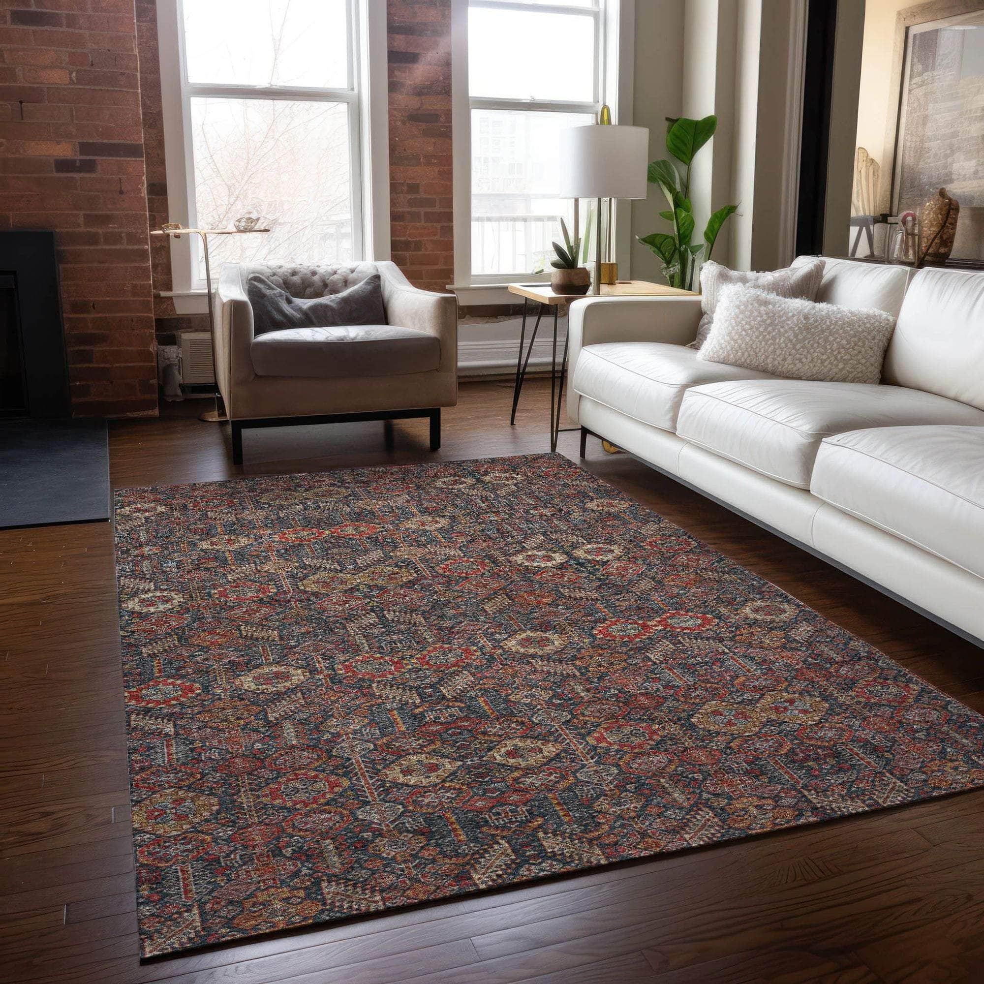 Machine Made ACN574 Red Rugs