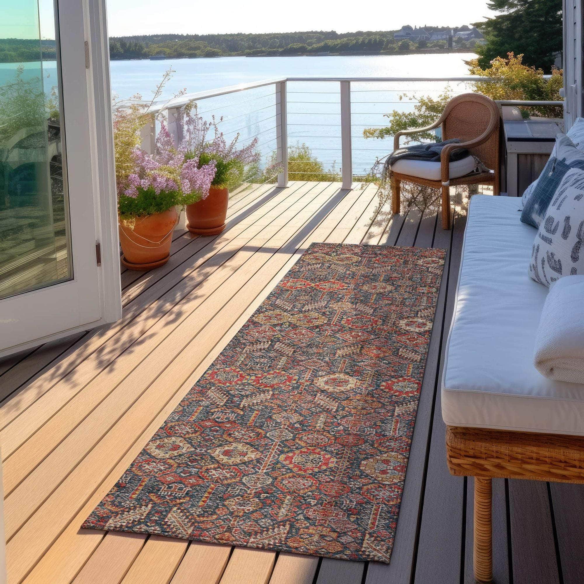 Machine Made ACN574 Red Rugs