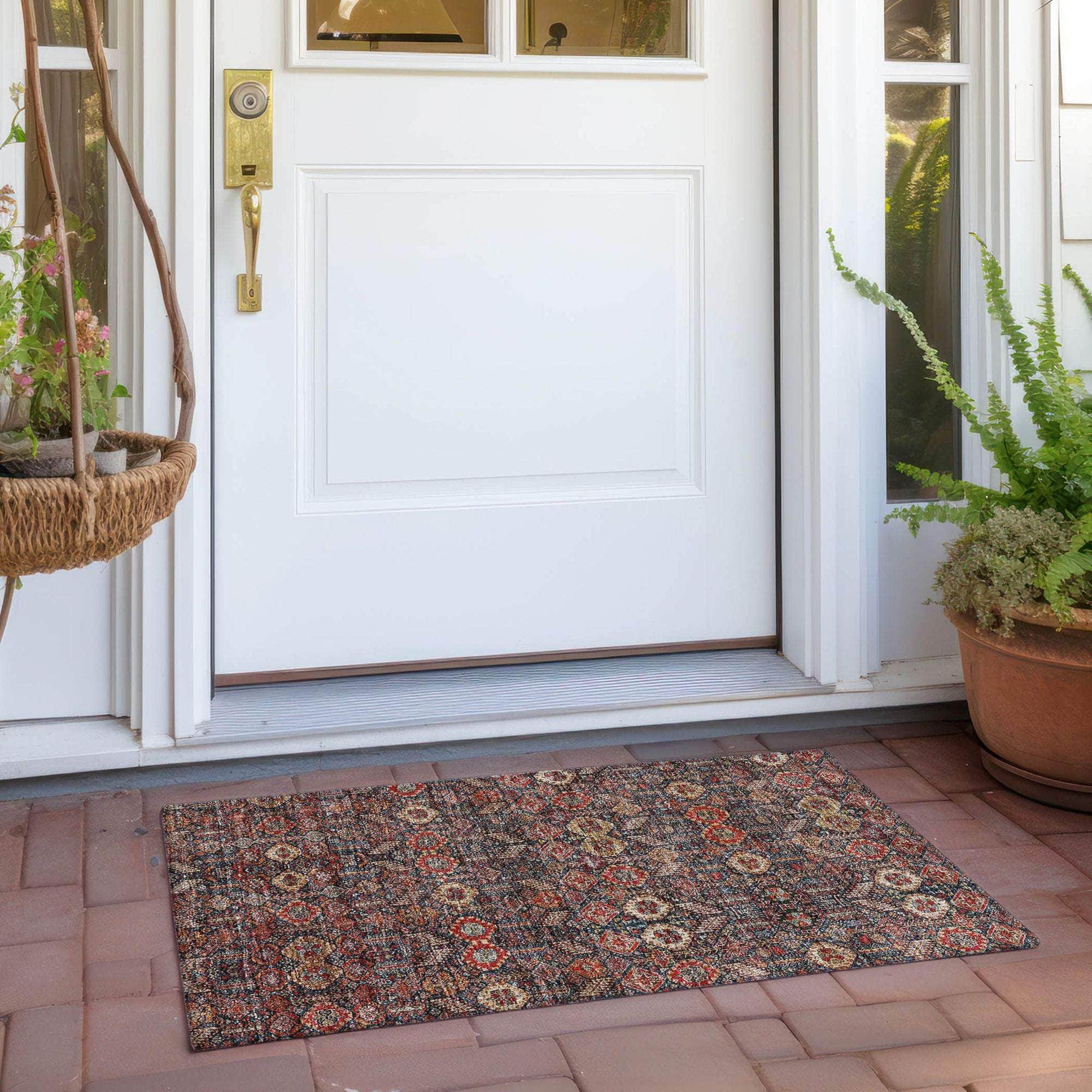 Machine Made ACN574 Red Rugs