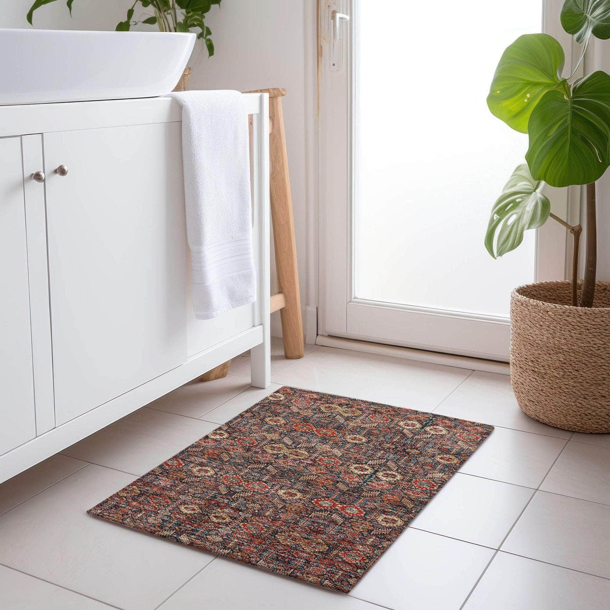 Machine Made ACN574 Red Rugs