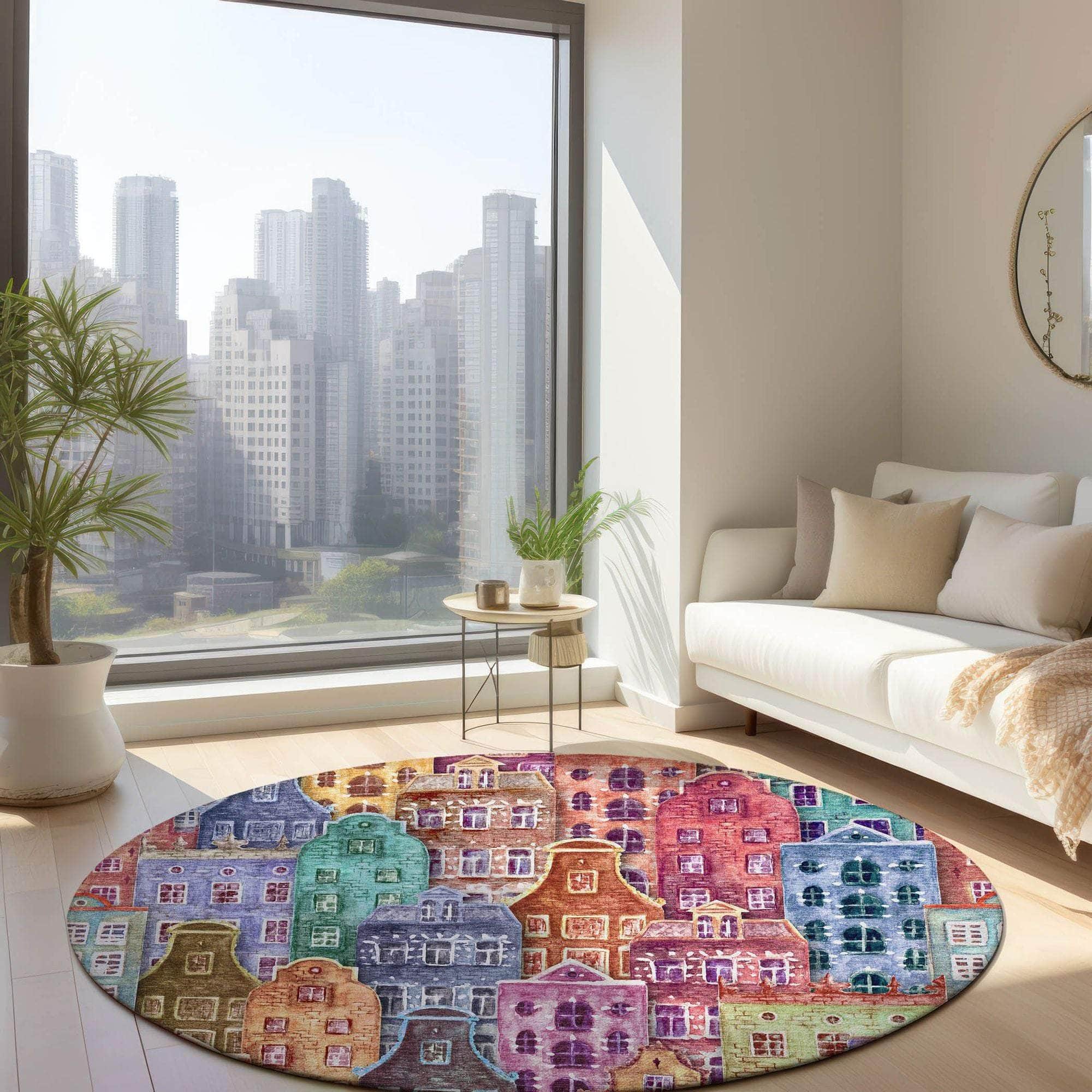 Machine Made ACN600 Red Rugs