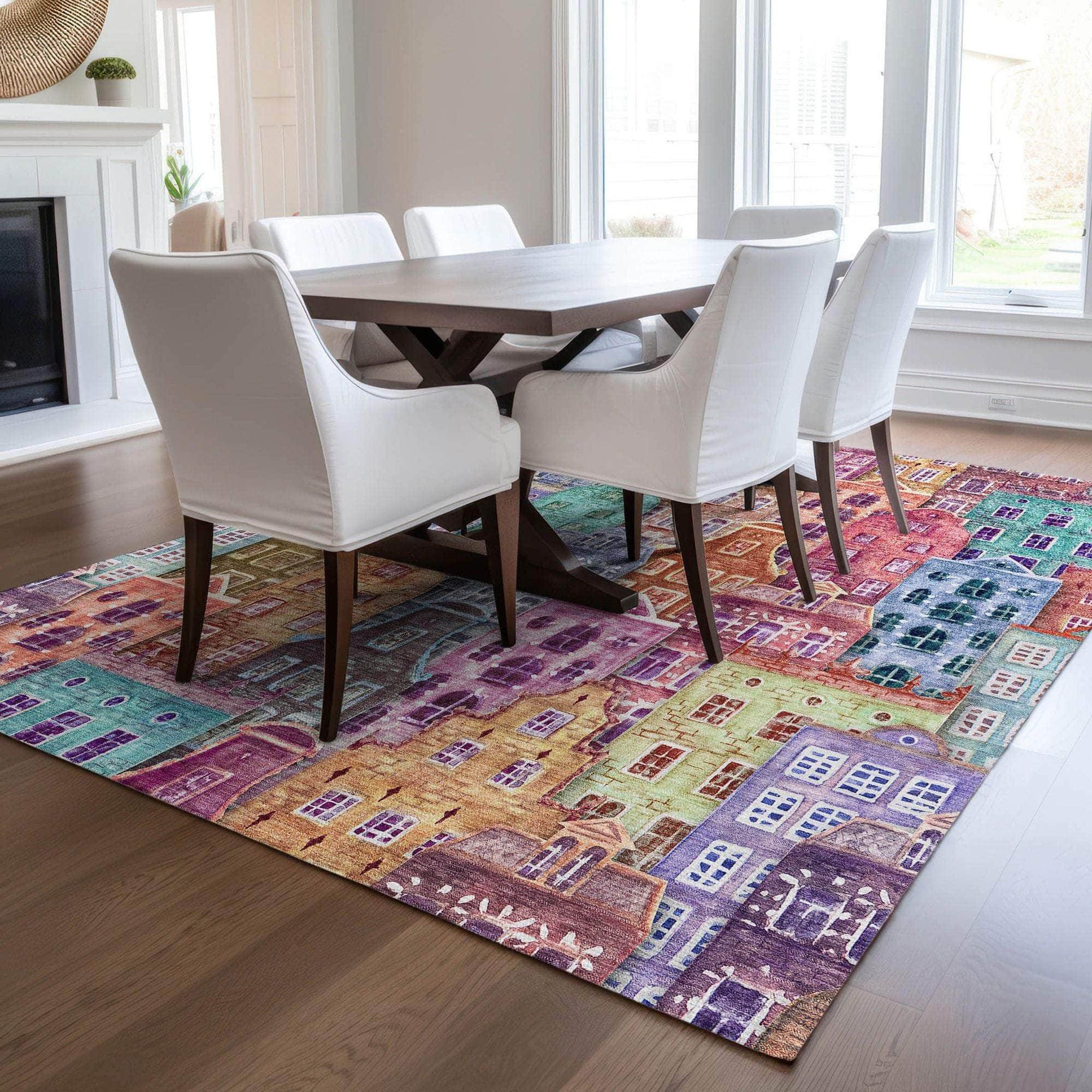 Machine Made ACN600 Red Rugs
