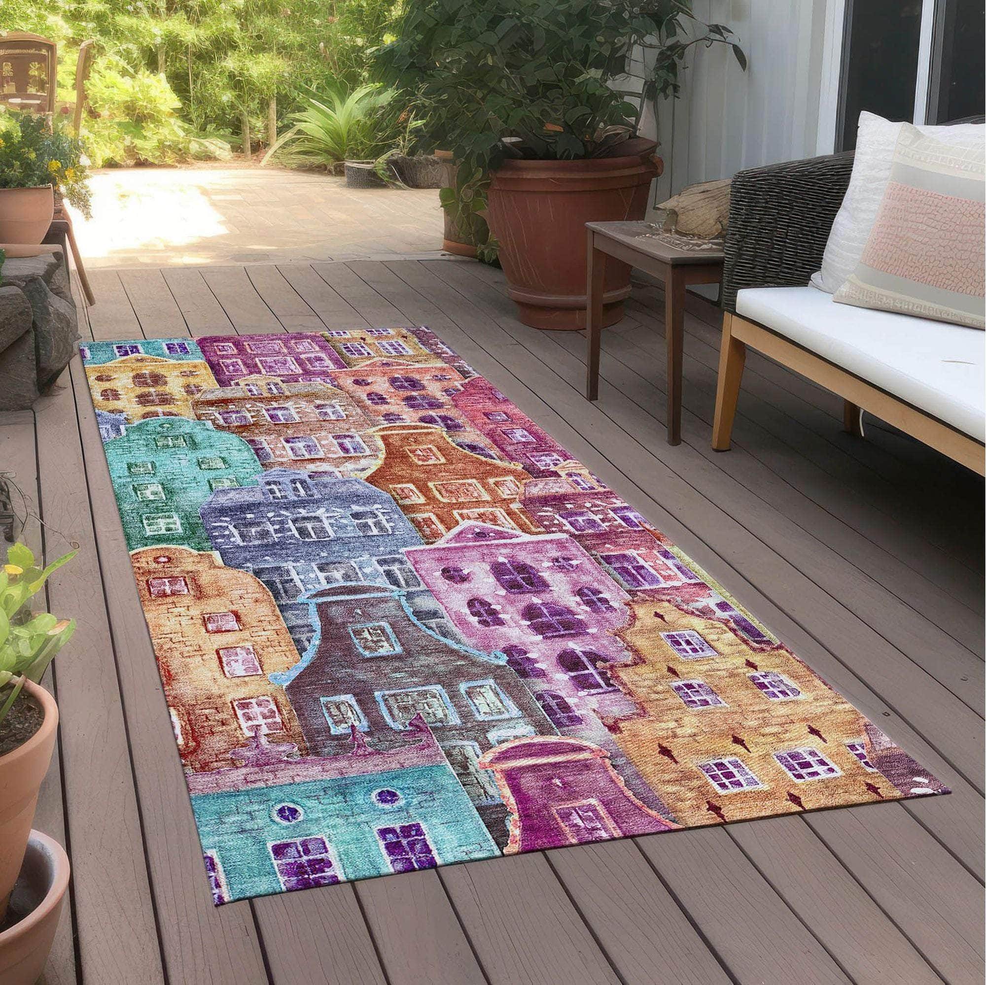 Machine Made ACN600 Red Rugs
