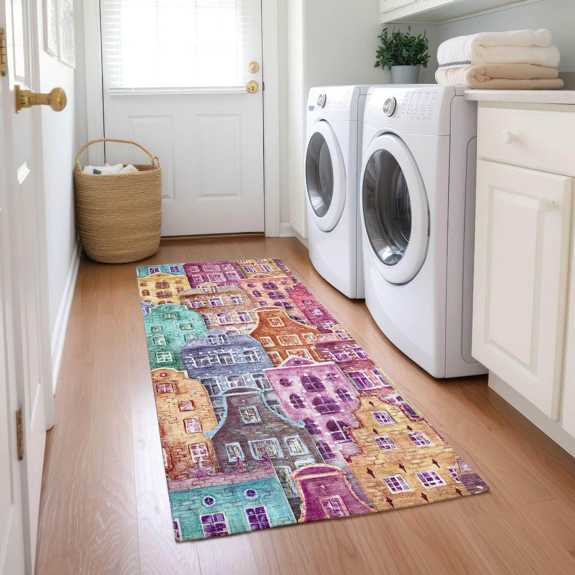 Machine Made ACN600 Red Rugs