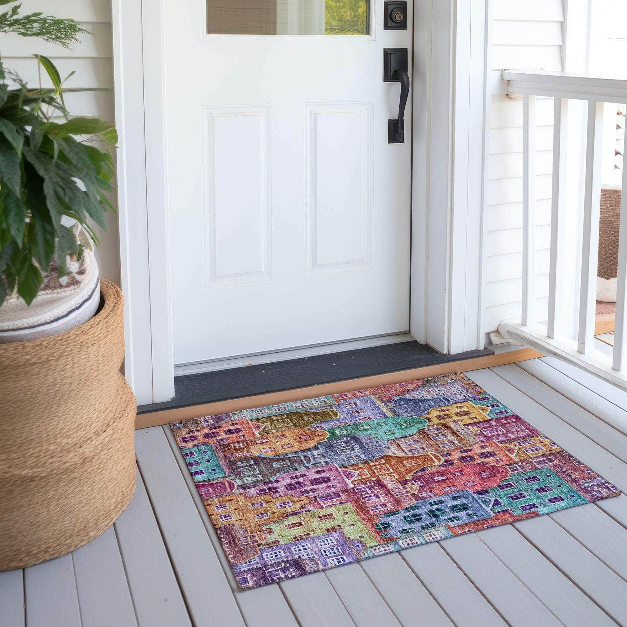 Machine Made ACN600 Red Rugs