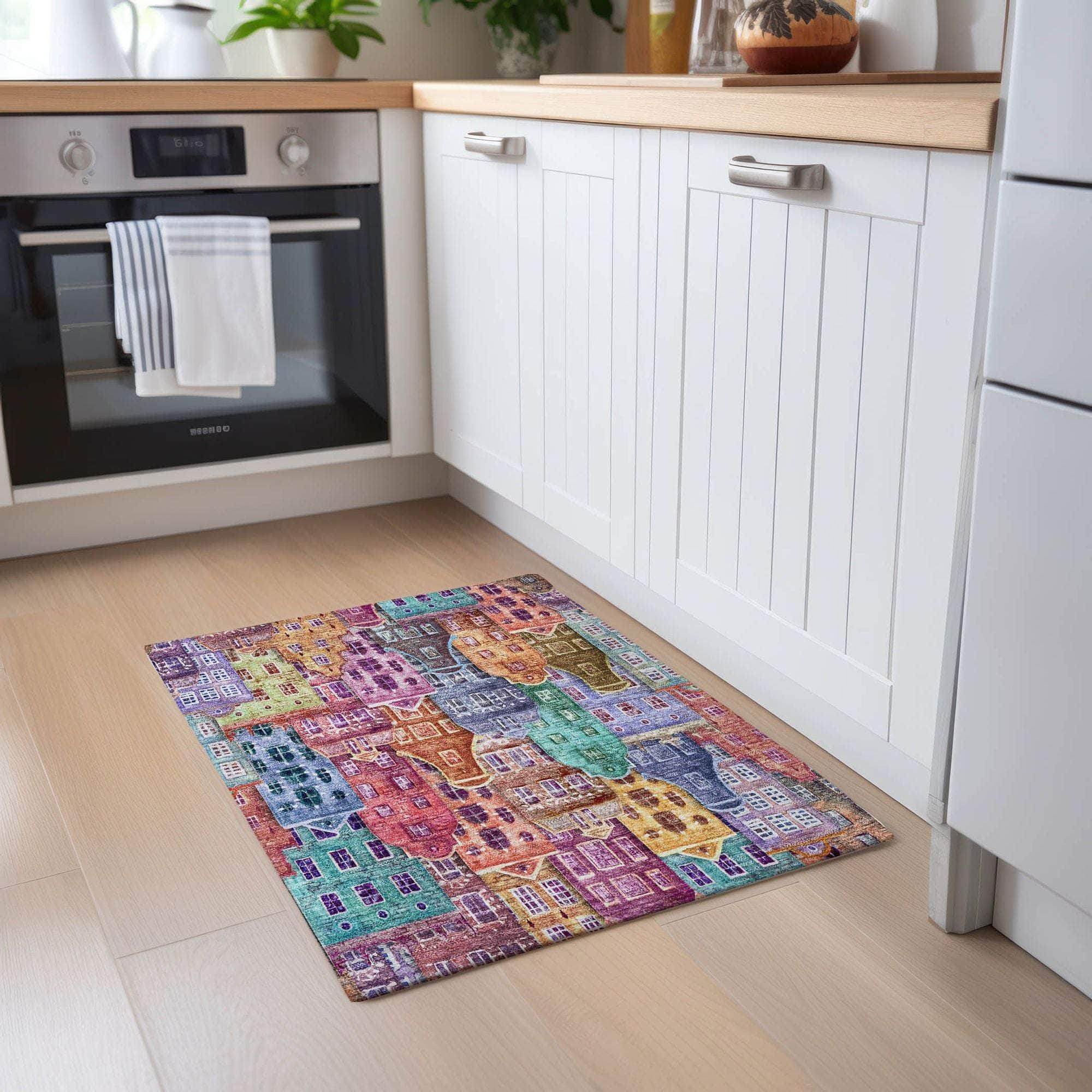 Machine Made ACN600 Red Rugs