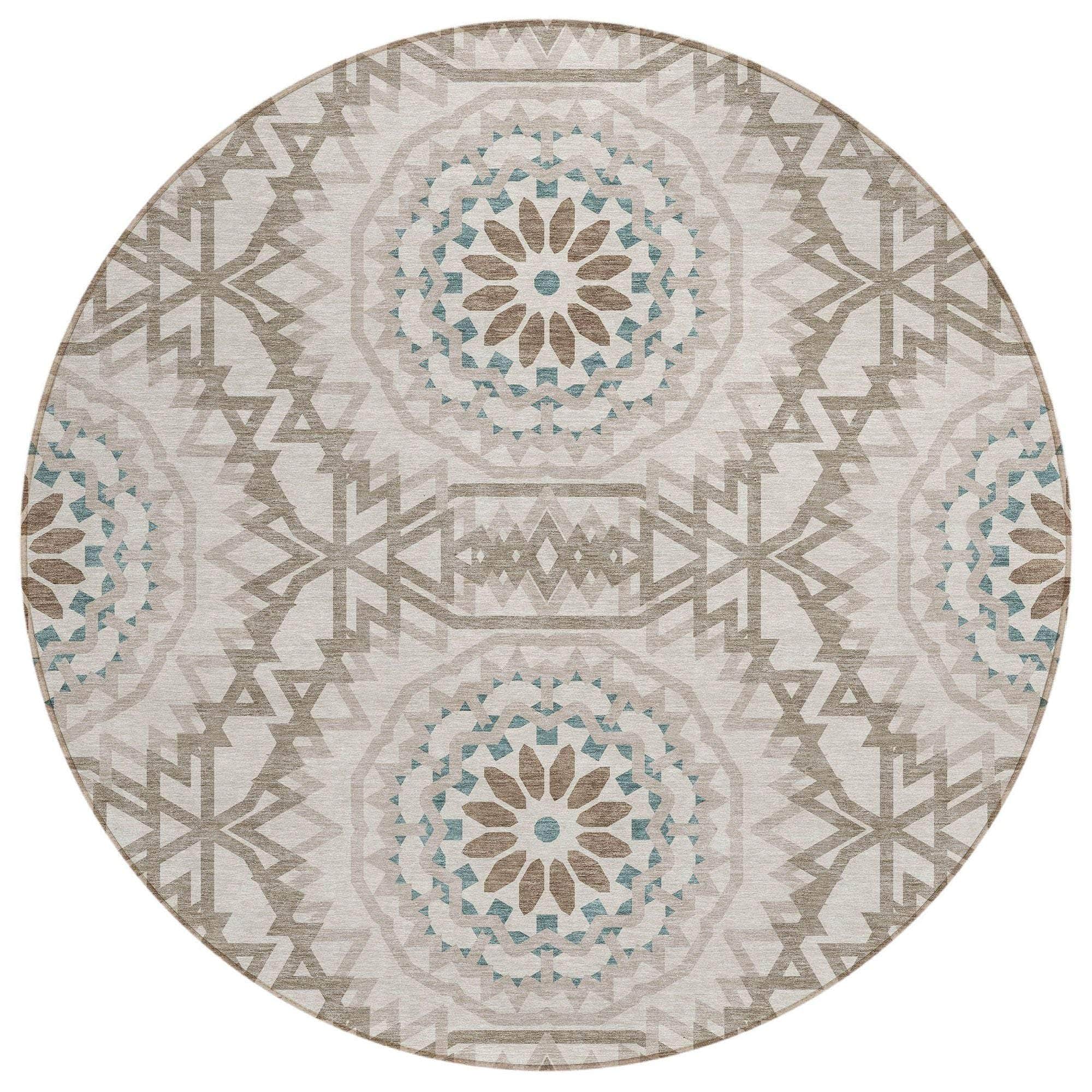 Machine Made ACN619 Beige Brown Rugs