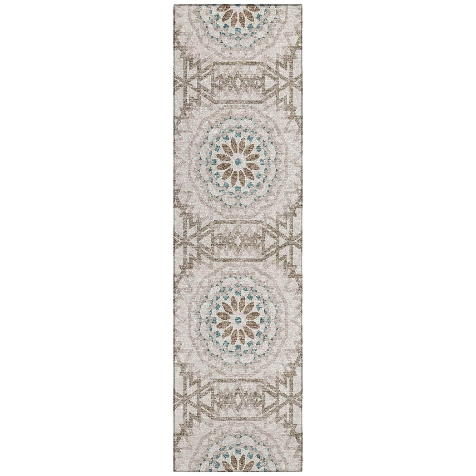 Machine Made ACN619 Beige Brown Rugs