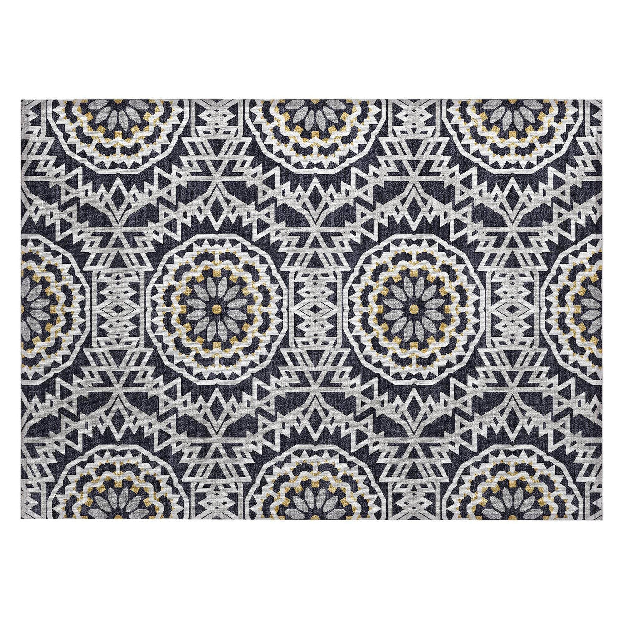 Machine Made ACN619 Black Rugs