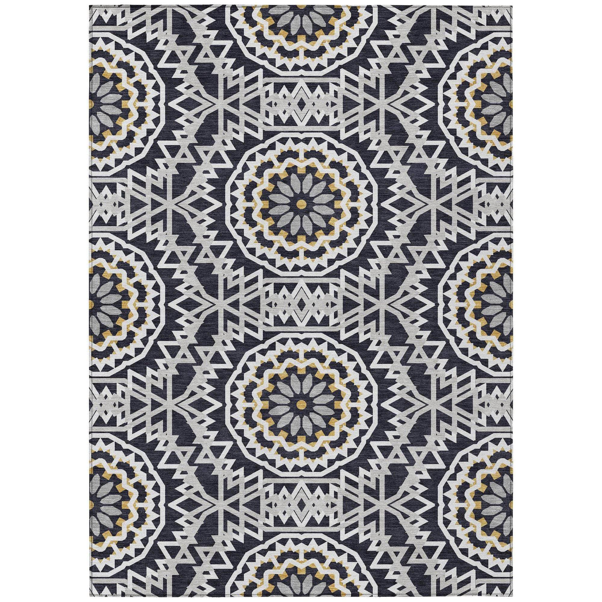 Machine Made ACN619 Black Rugs
