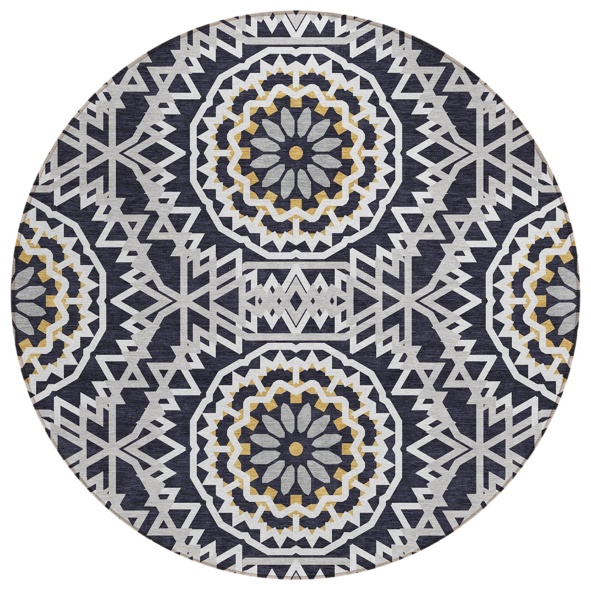 Machine Made ACN619 Black Rugs