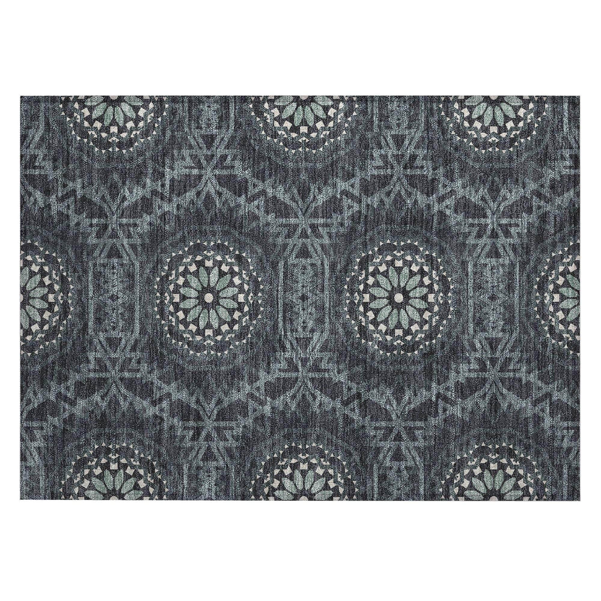 Machine Made ACN619 Charcoal Gray Rugs