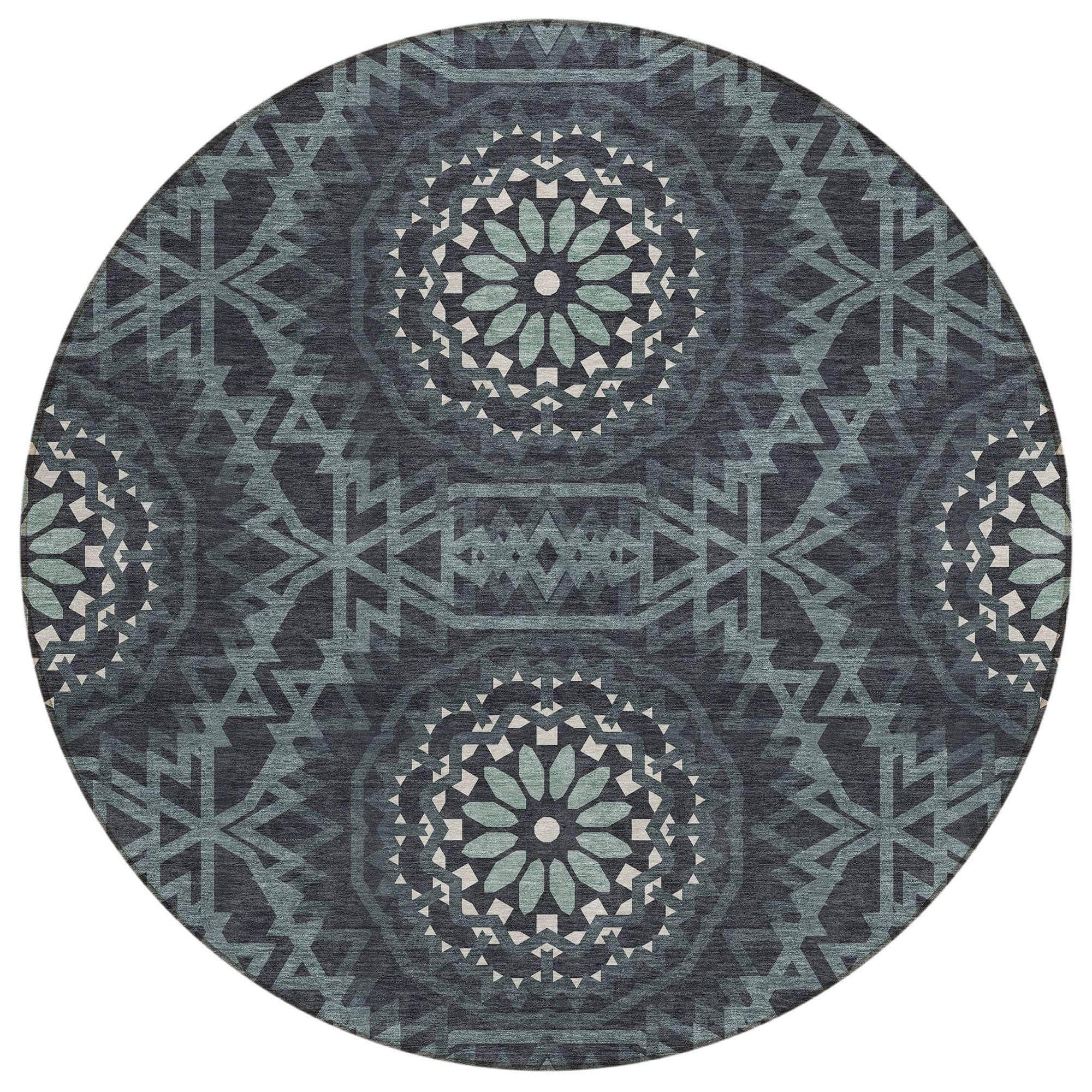 Machine Made ACN619 Charcoal Gray Rugs