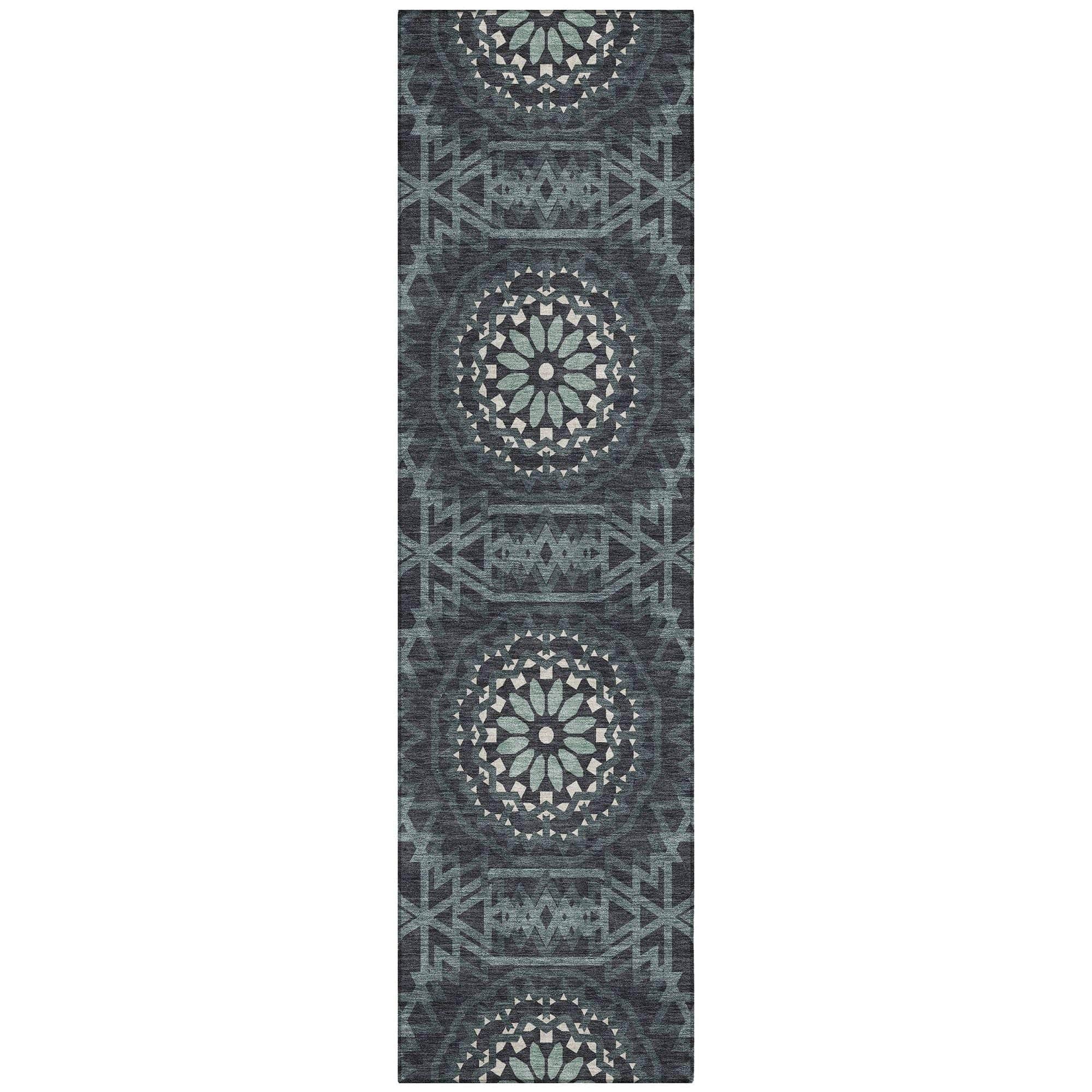 Machine Made ACN619 Charcoal Gray Rugs