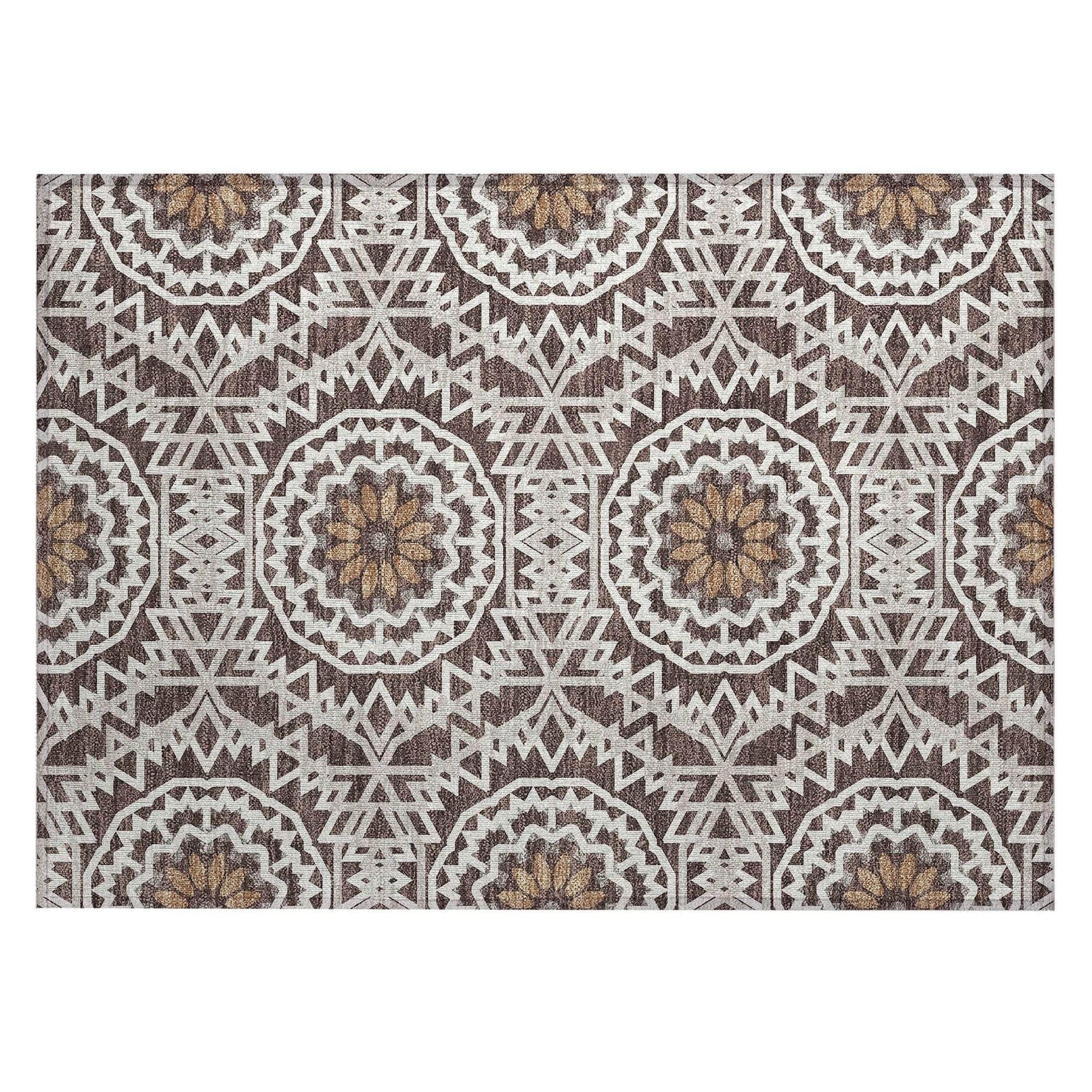 Machine Made ACN619 Chocolate Brown Rugs