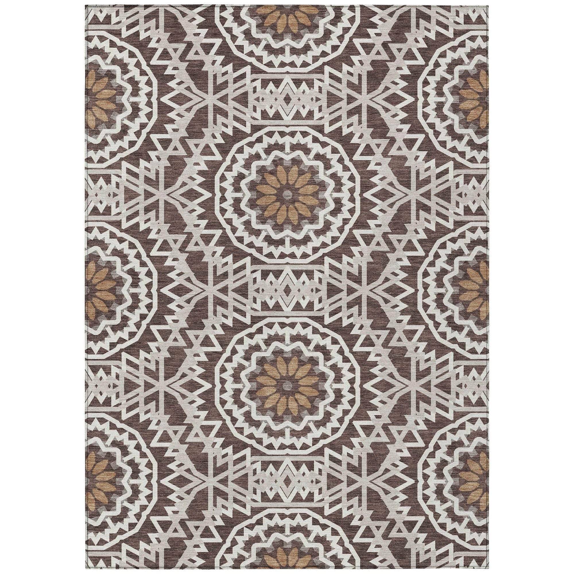 Machine Made ACN619 Chocolate Brown Rugs