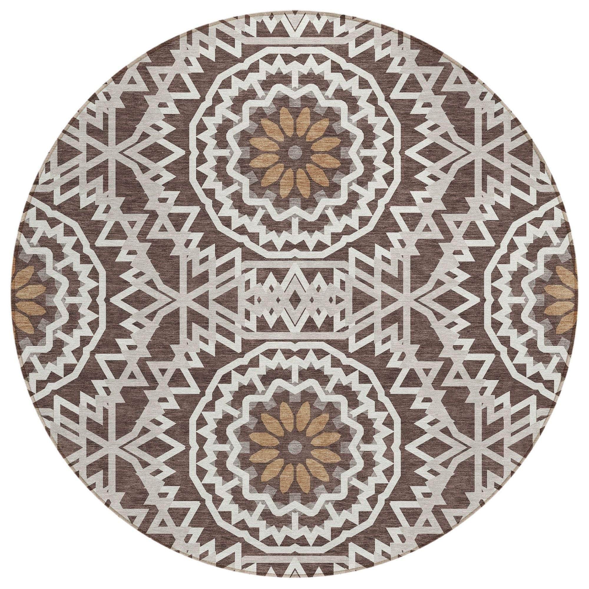 Machine Made ACN619 Chocolate Brown Rugs