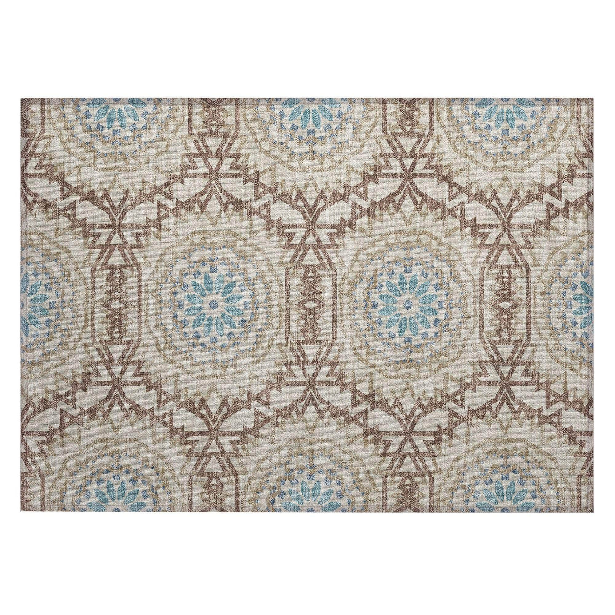 Machine Made ACN619 Khaki Brown Rugs