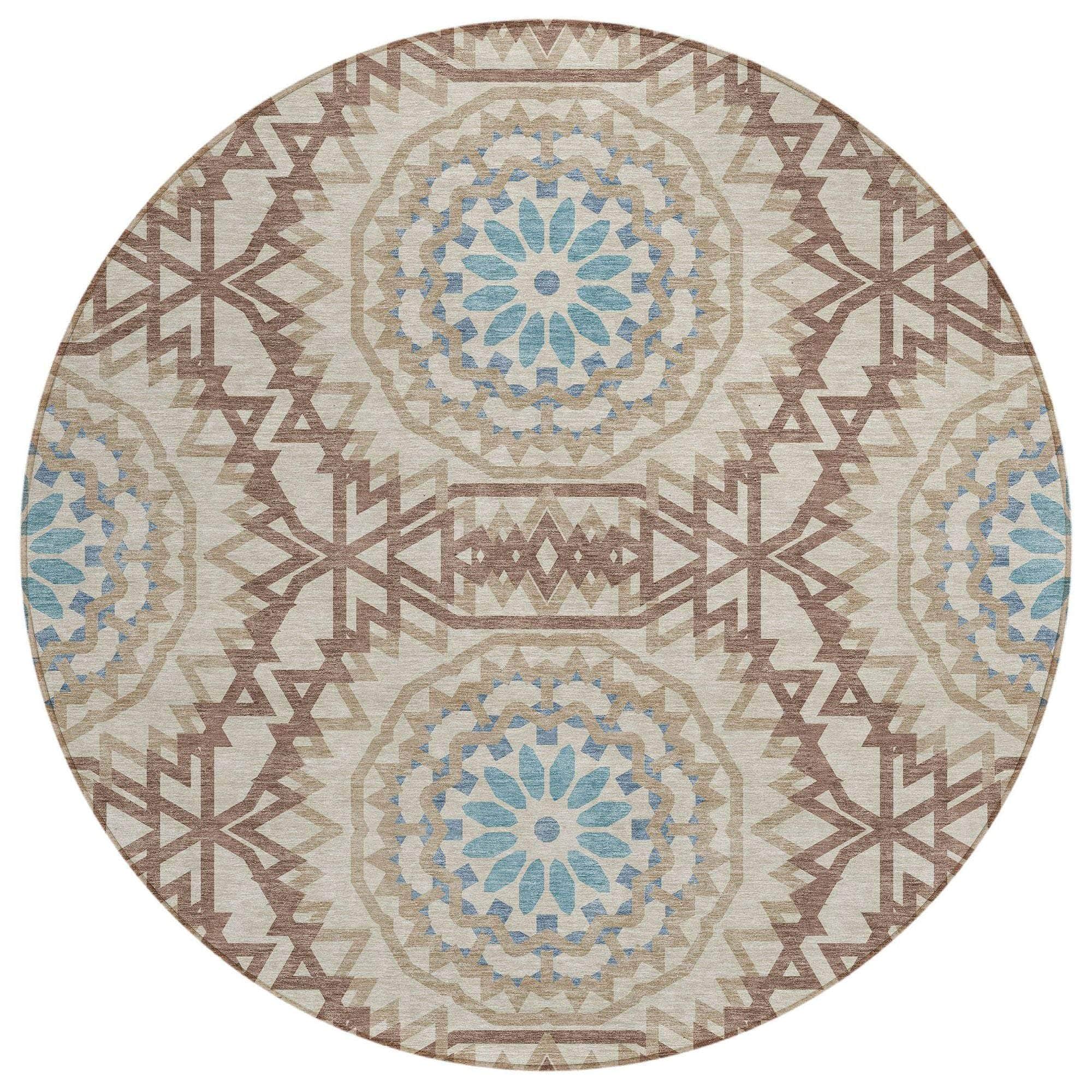 Machine Made ACN619 Khaki Brown Rugs