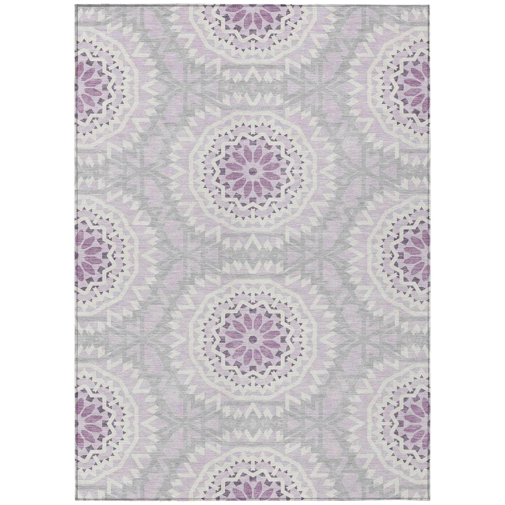 Machine Made ACN619 Lilac Purple Rugs