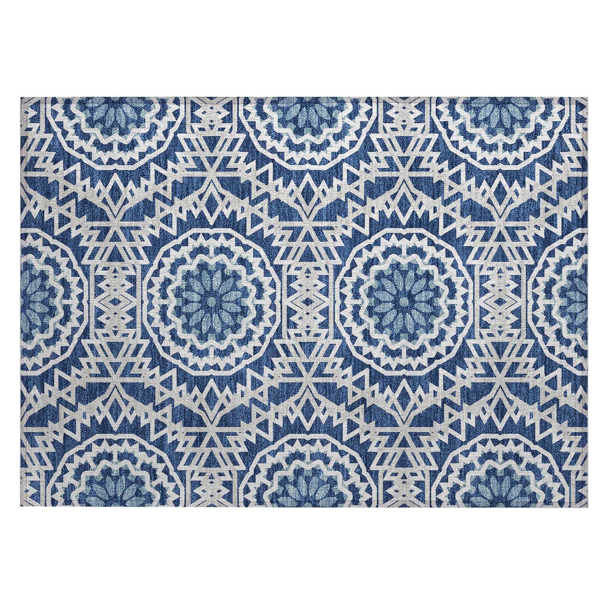 Machine Made ACN619 Navy Blue Rugs