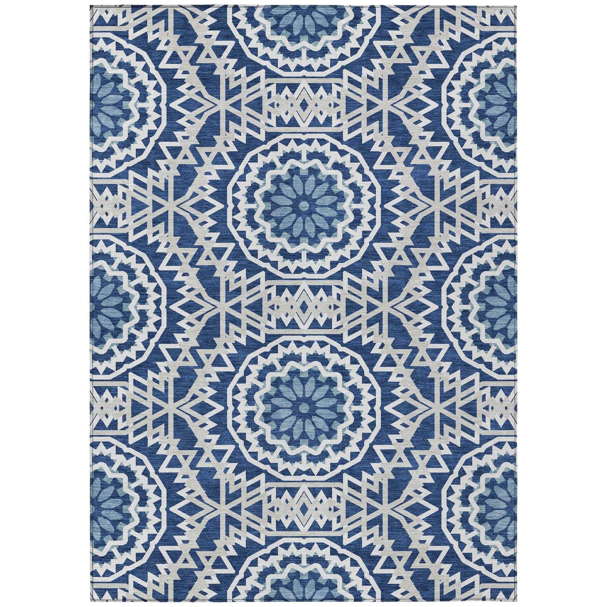 Machine Made ACN619 Navy Blue Rugs