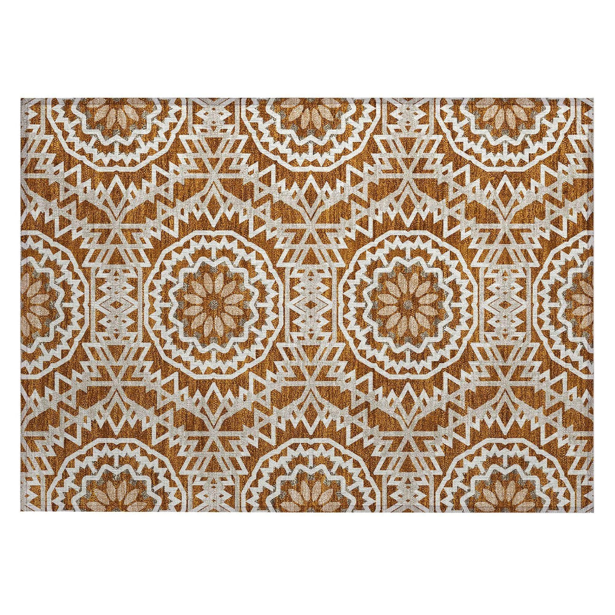 Machine Made ACN619 Paprika Orange Rugs