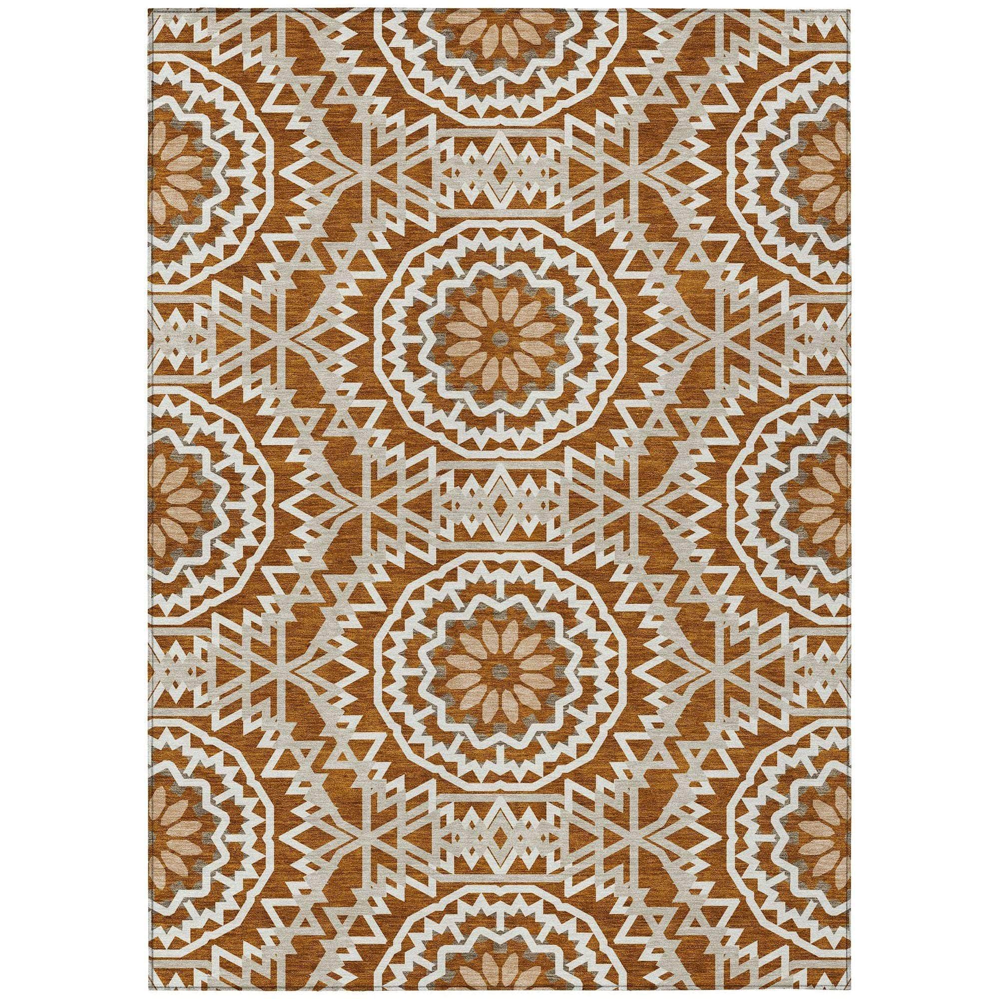 Machine Made ACN619 Paprika Orange Rugs