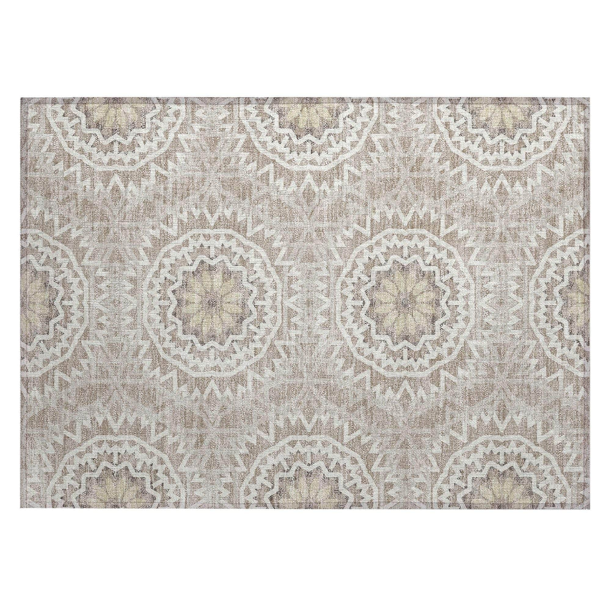 Machine Made ACN619 Taupe Brown Rugs