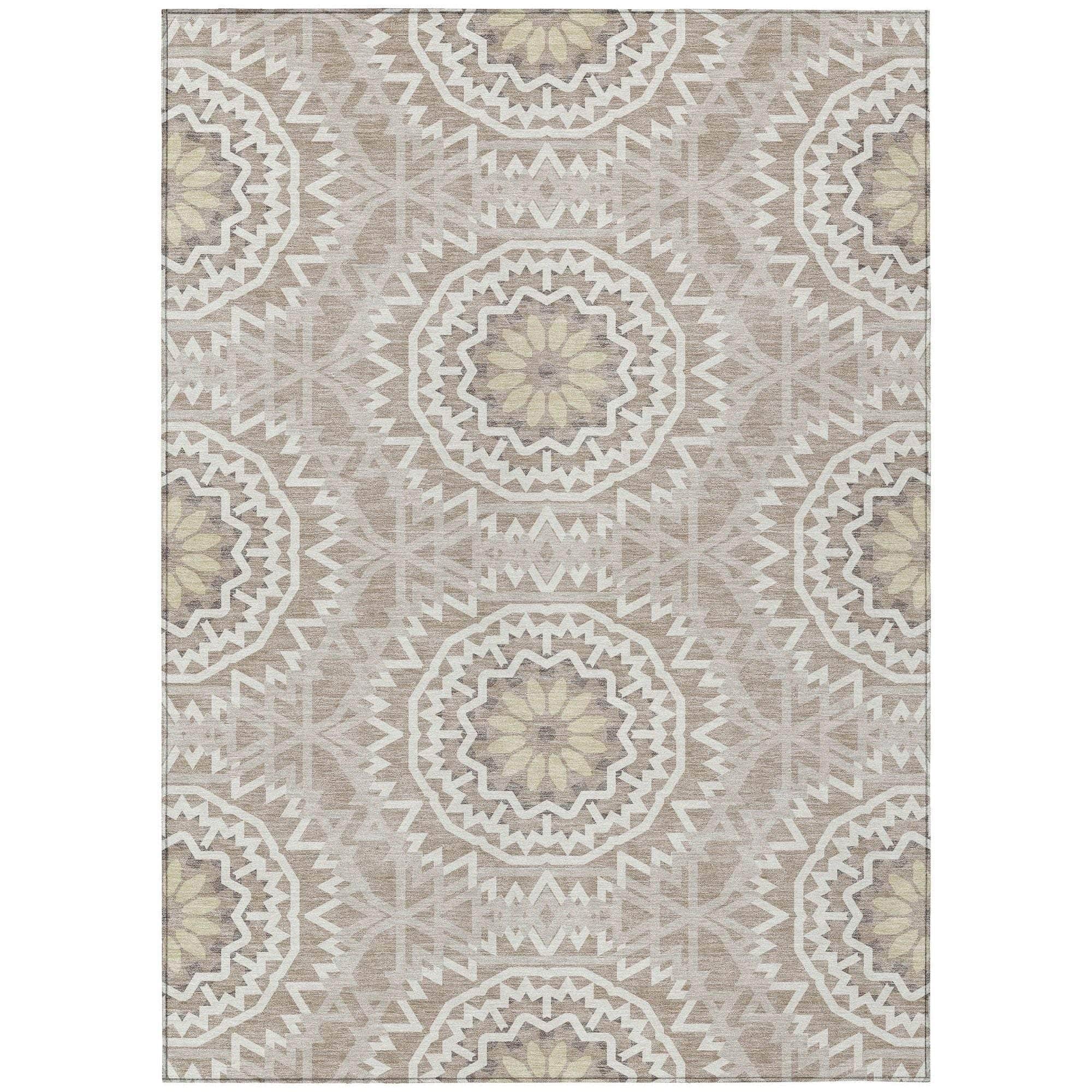 Machine Made ACN619 Taupe Brown Rugs