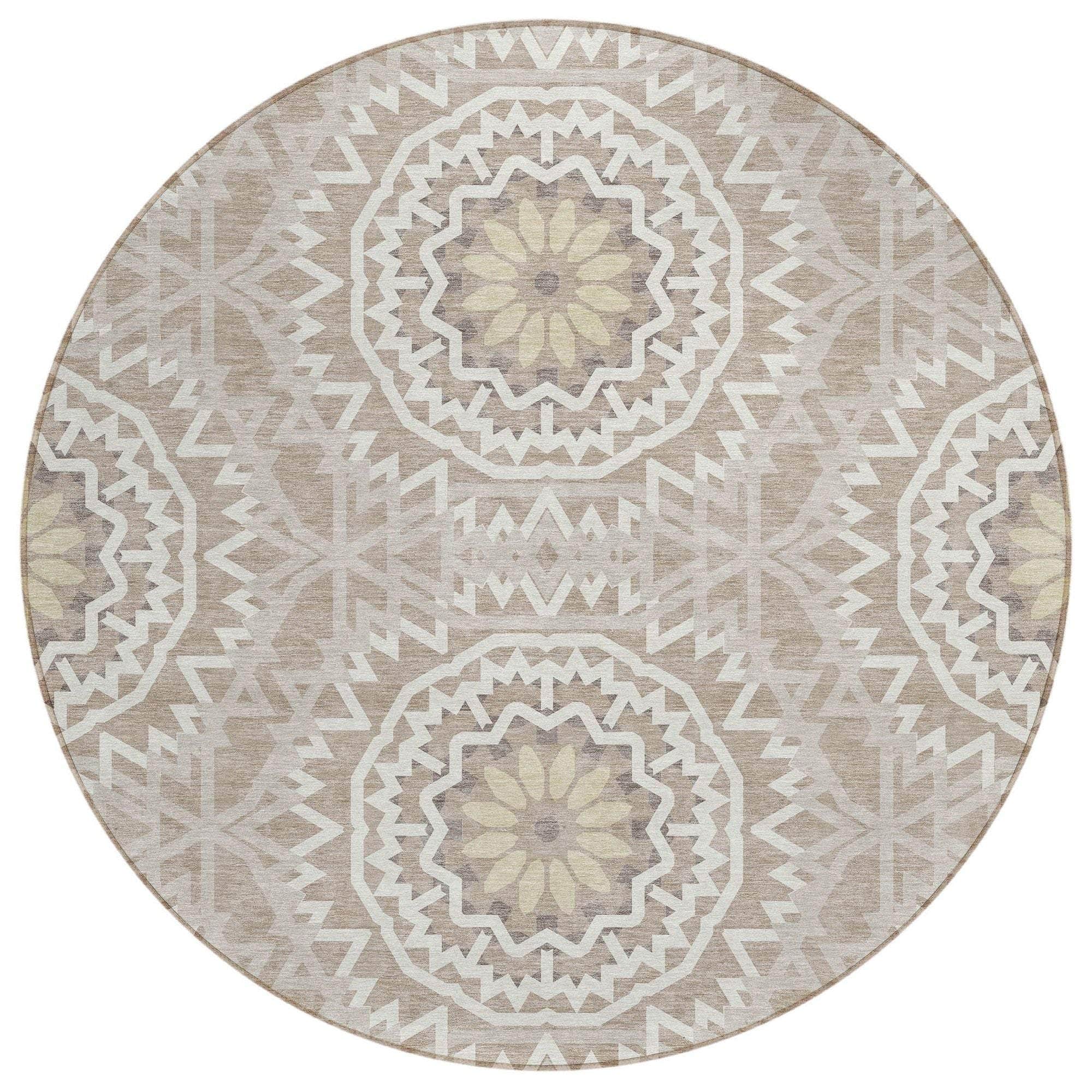 Machine Made ACN619 Taupe Brown Rugs