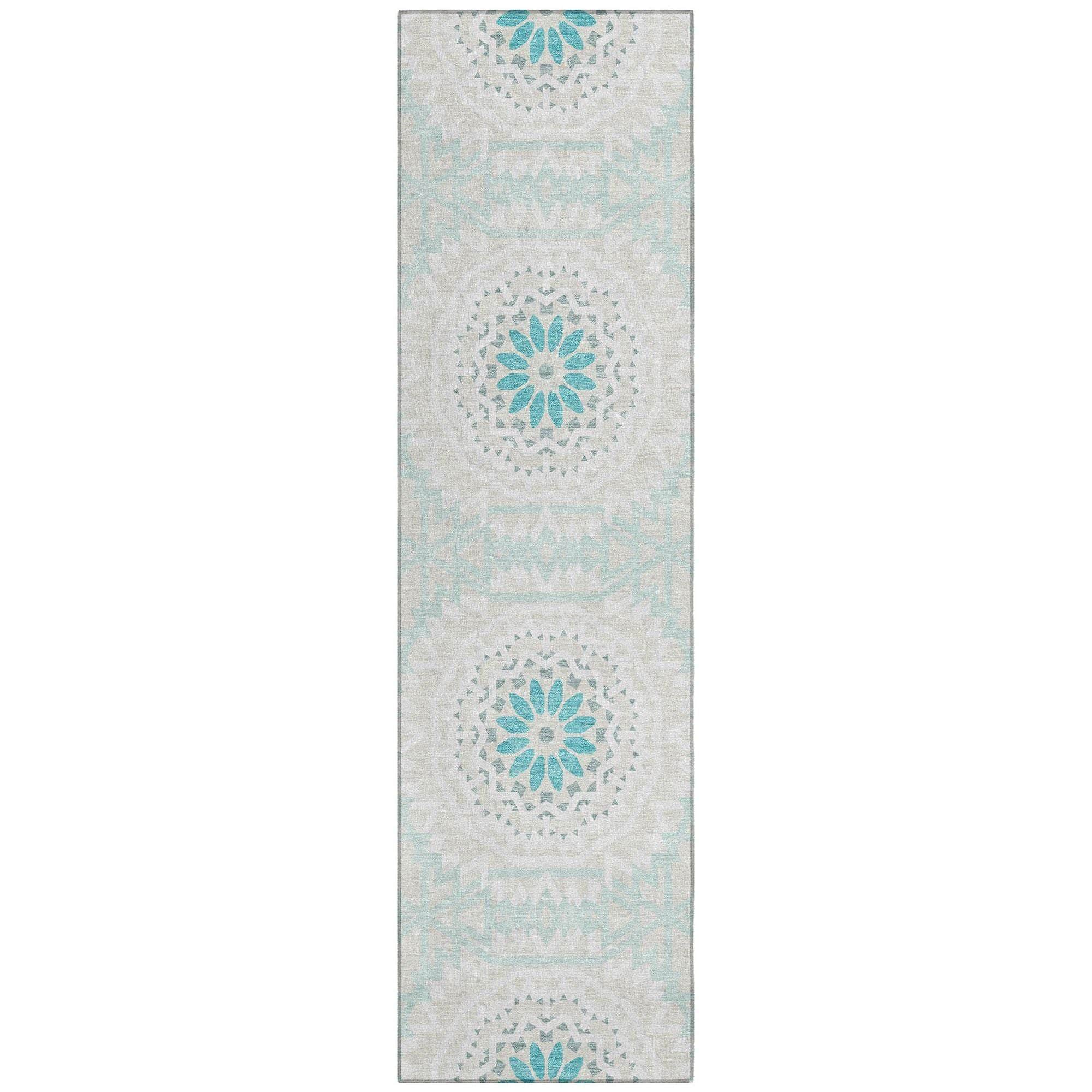 Machine Made ACN619 Teal Rugs