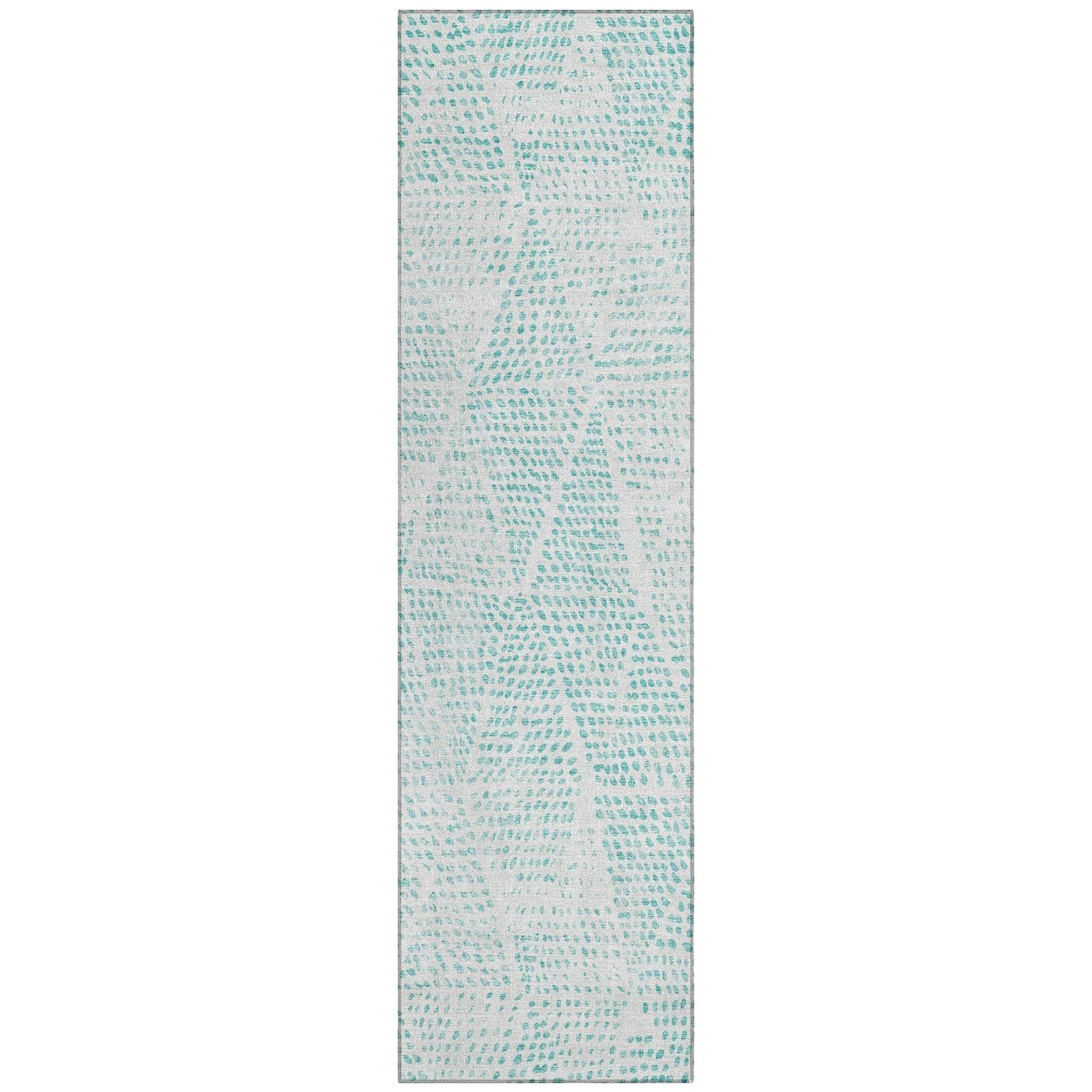 Machine Made ACN591 Aqua Teal Rugs