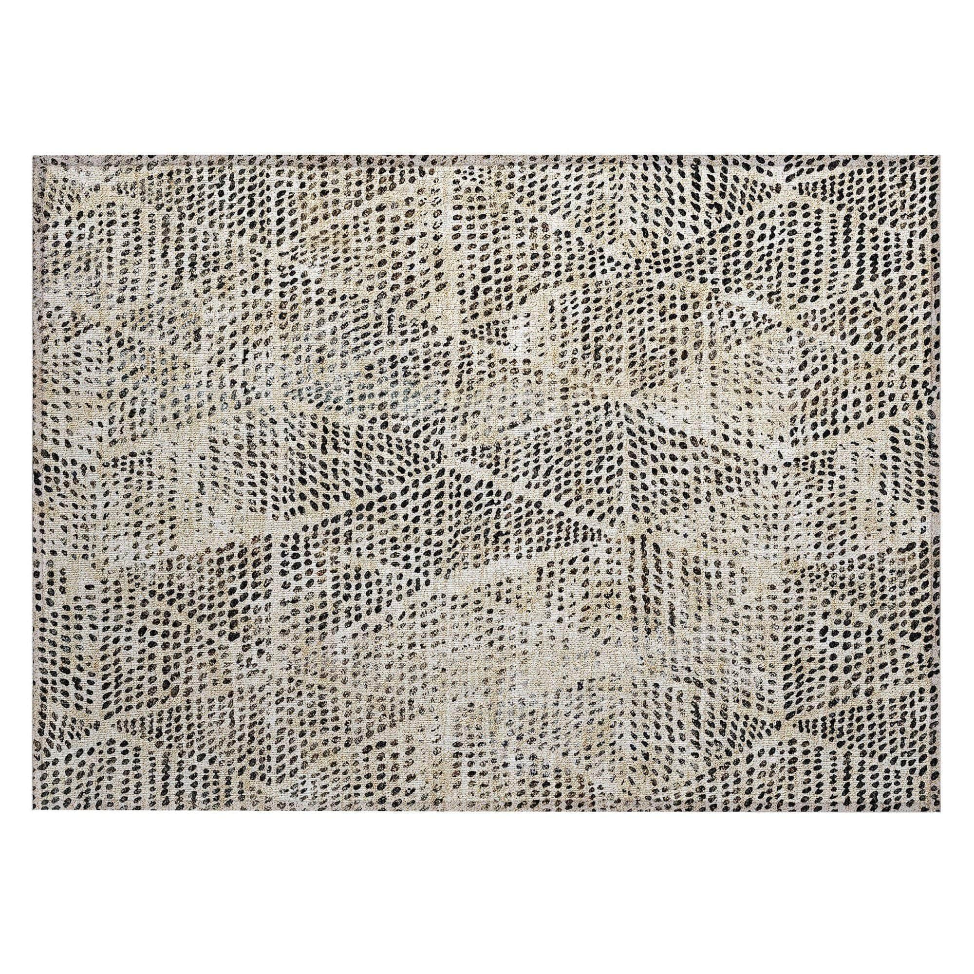 Machine Made ACN591 Beige Brown Rugs