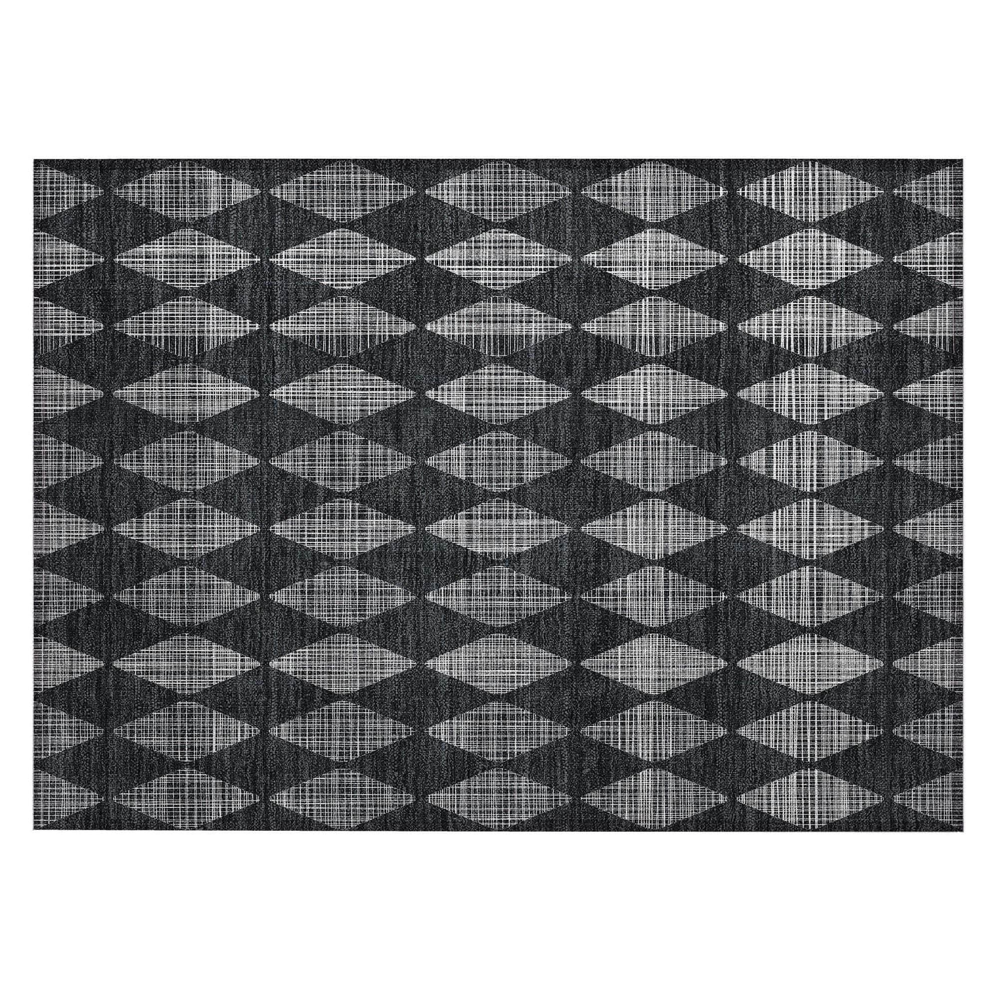 Machine Made ACN578 Charcoal Gray Rugs