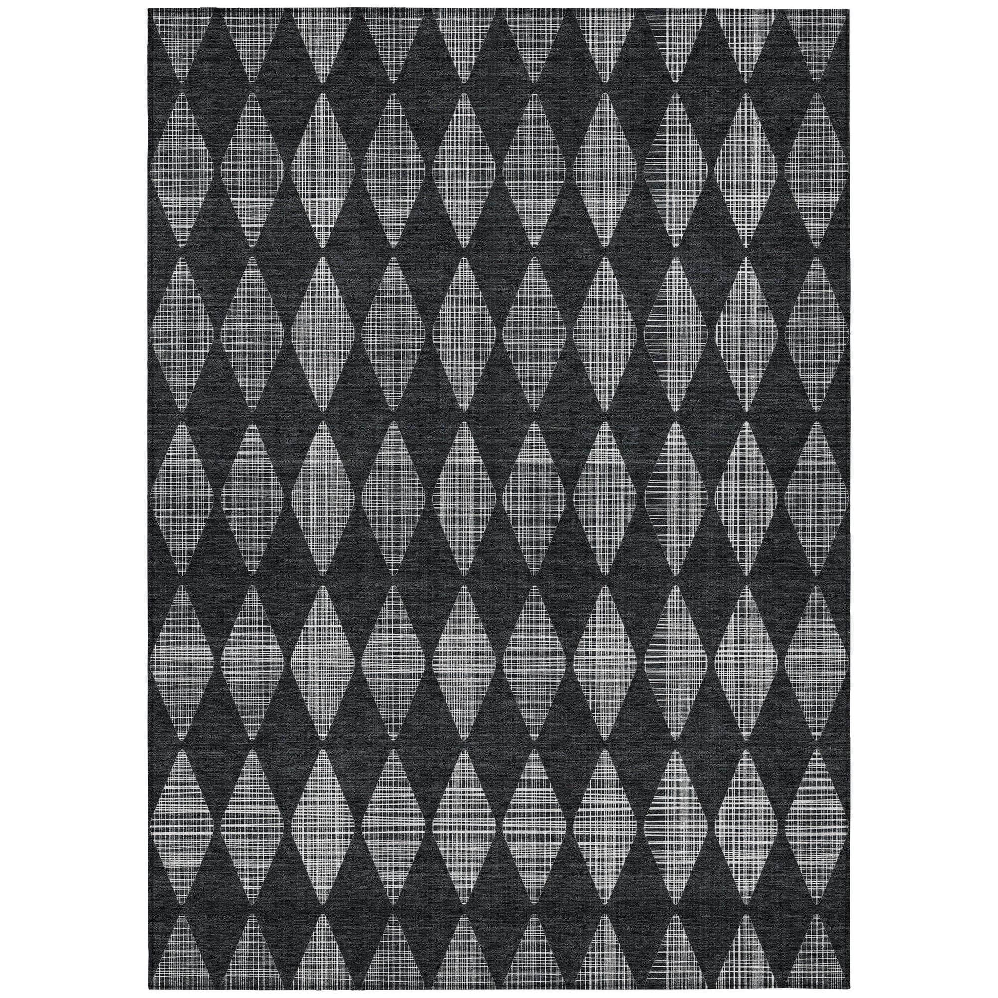 Machine Made ACN578 Charcoal Gray Rugs