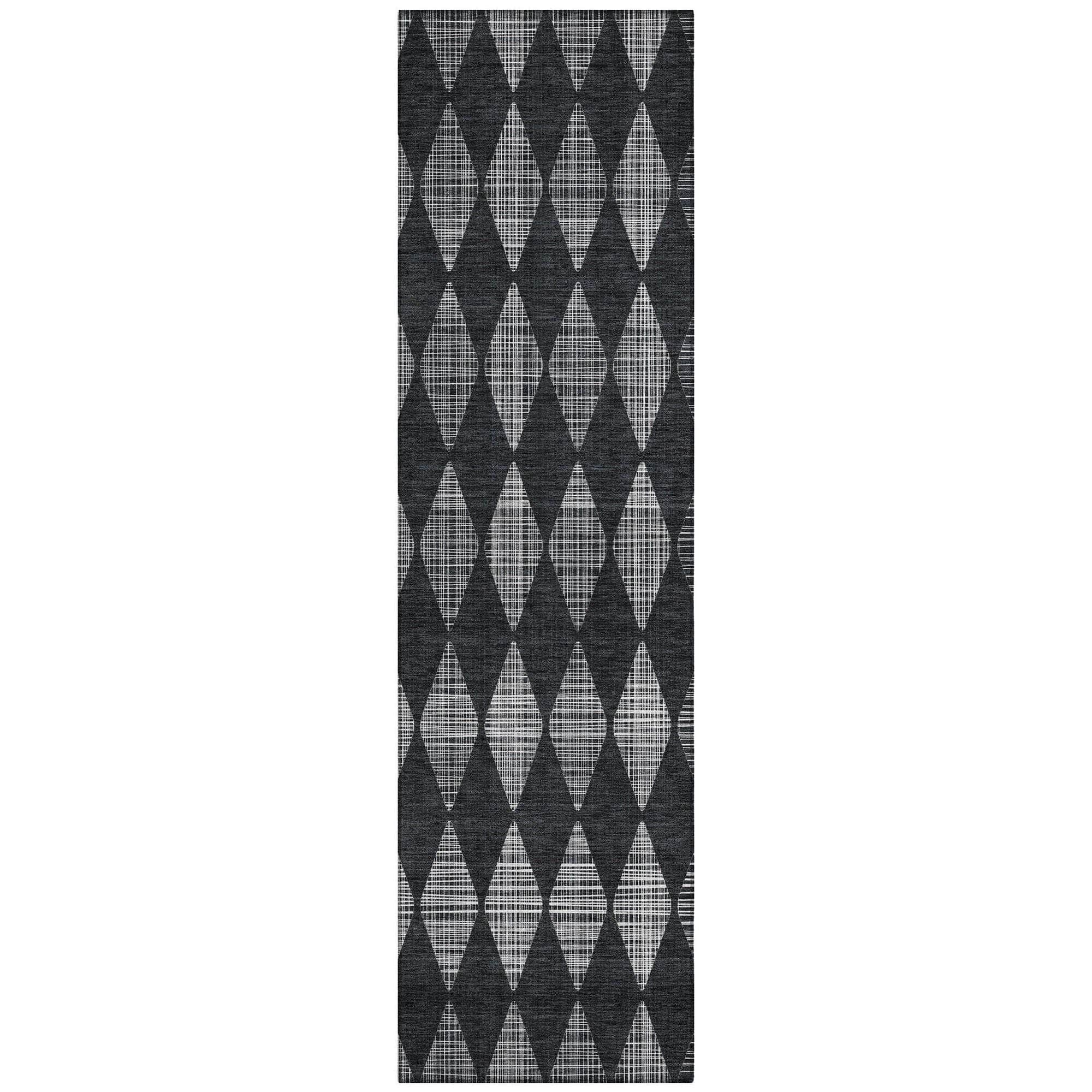 Machine Made ACN578 Charcoal Gray Rugs