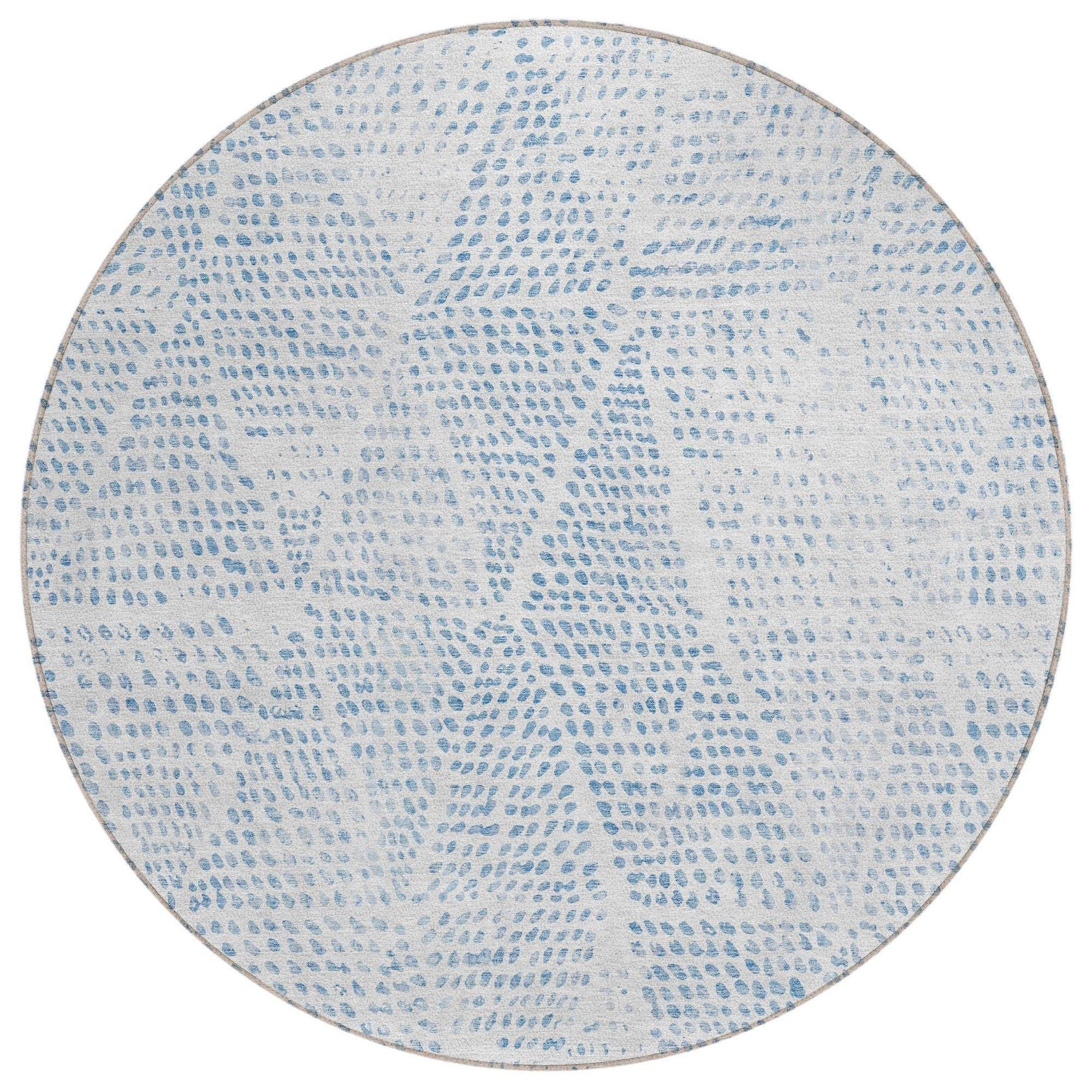 Machine Made ACN591 Denim Blue Rugs