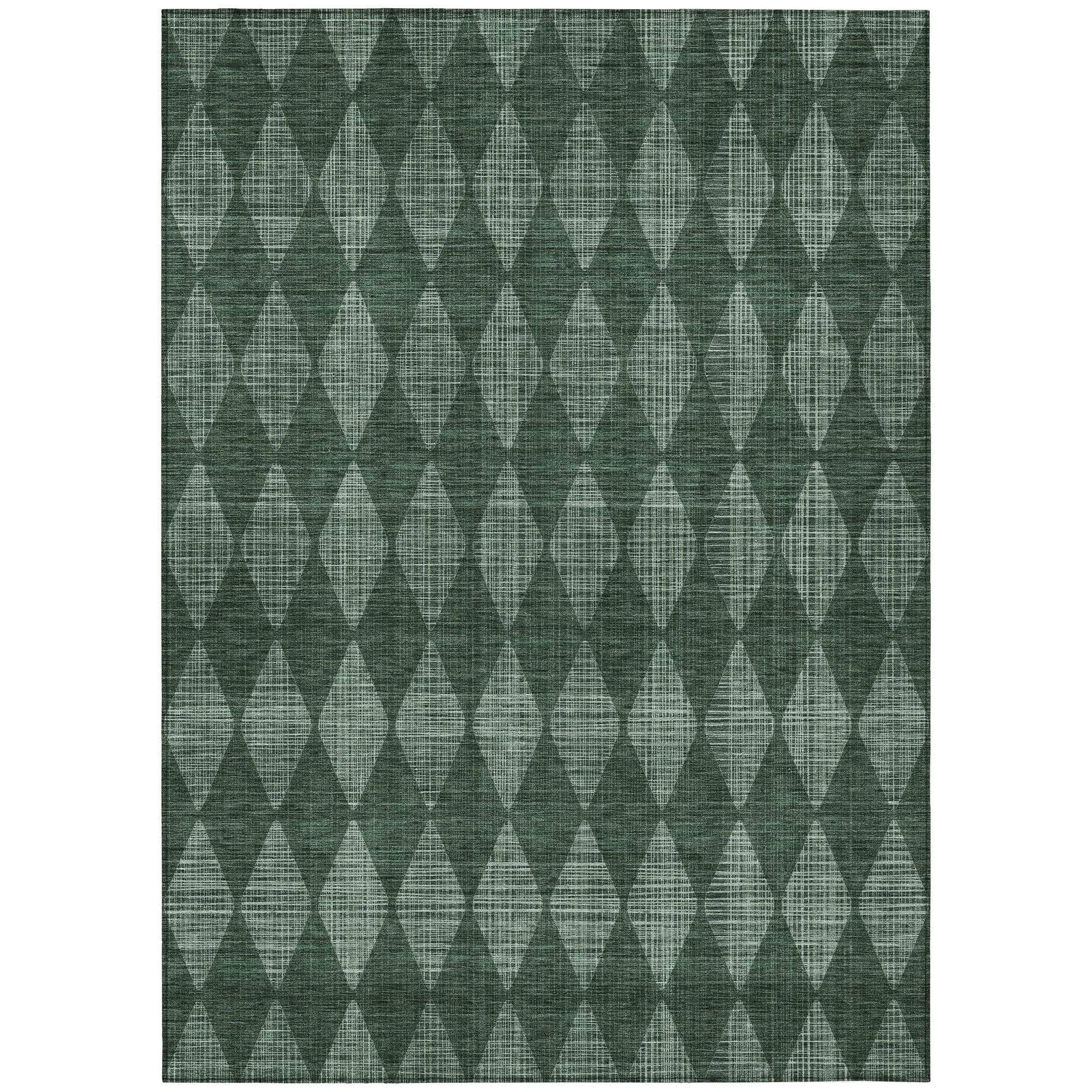 Machine Made ACN578 Olive Green Rugs