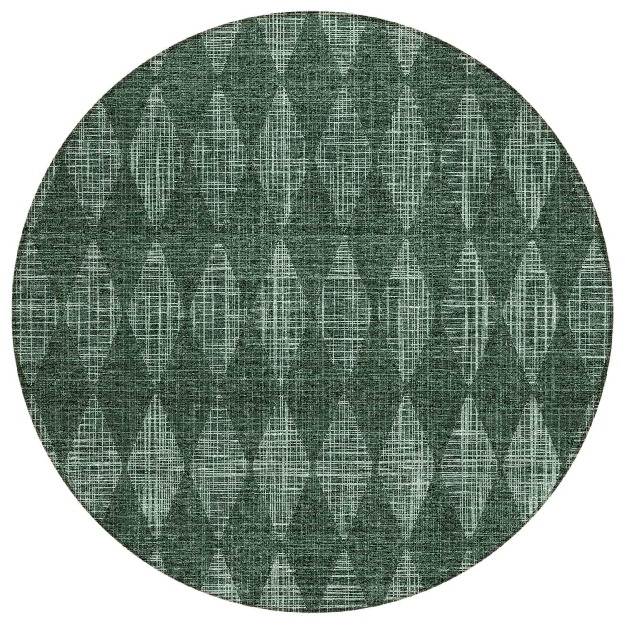 Machine Made ACN578 Olive Green Rugs