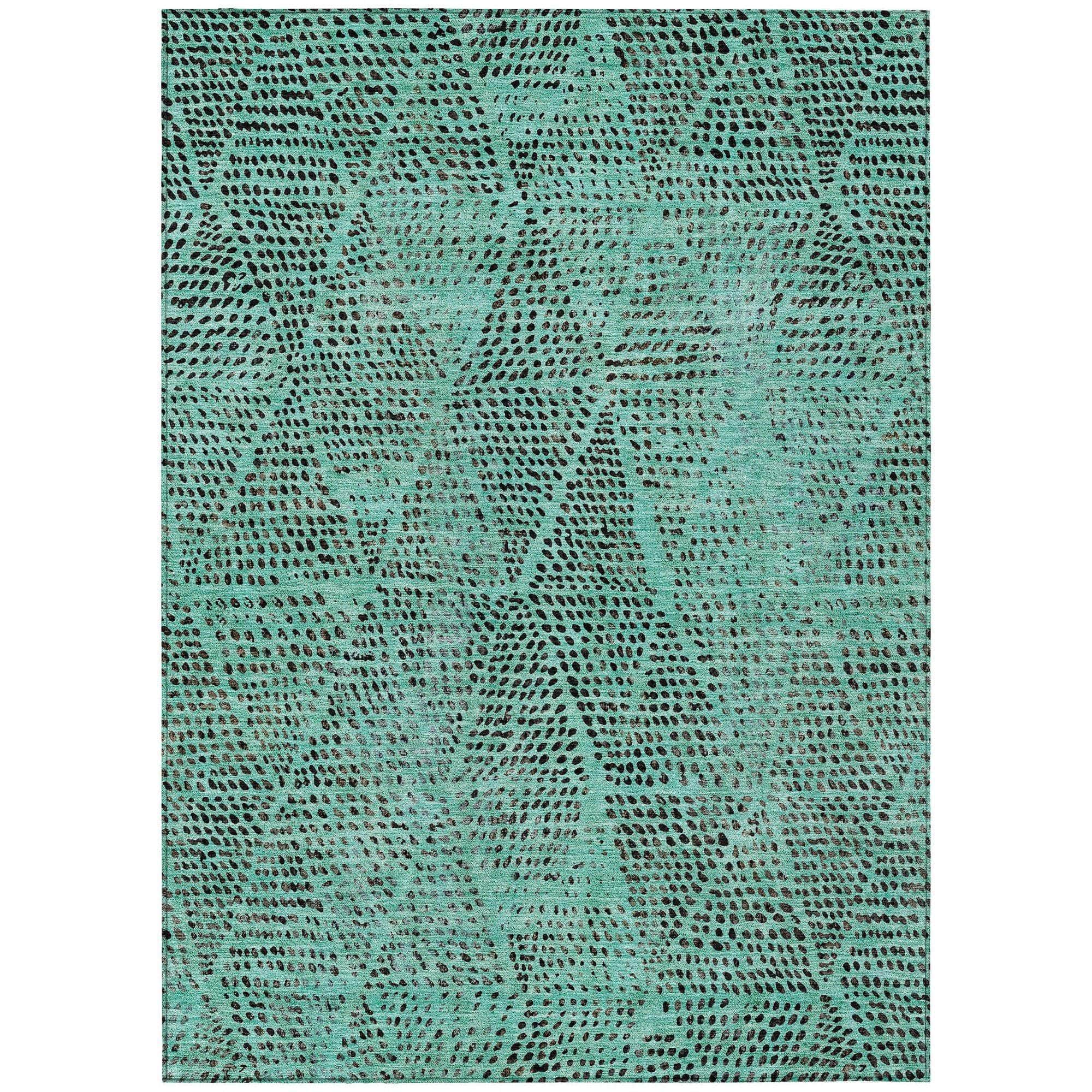 Machine Made ACN591 Teal Rugs