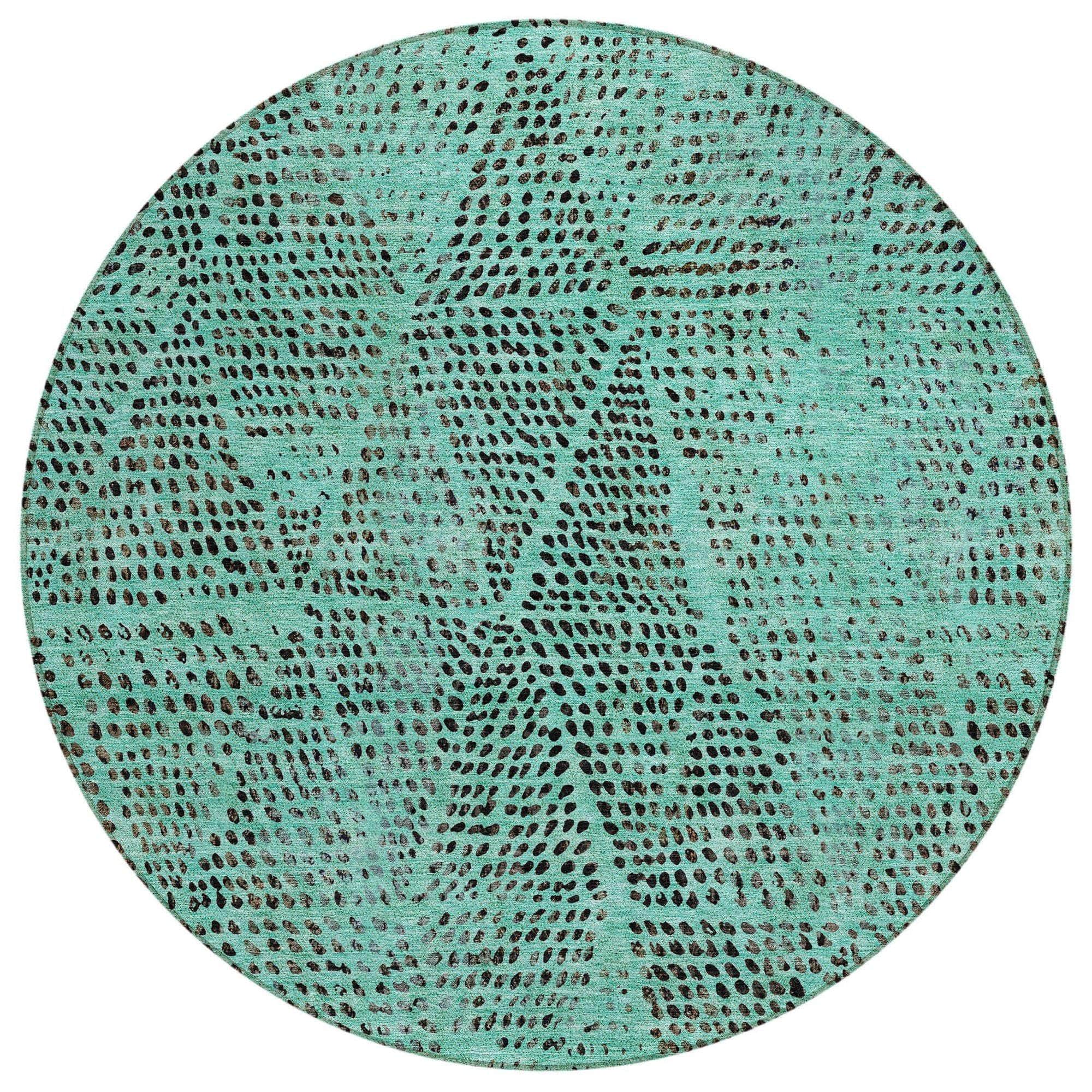 Machine Made ACN591 Teal Rugs