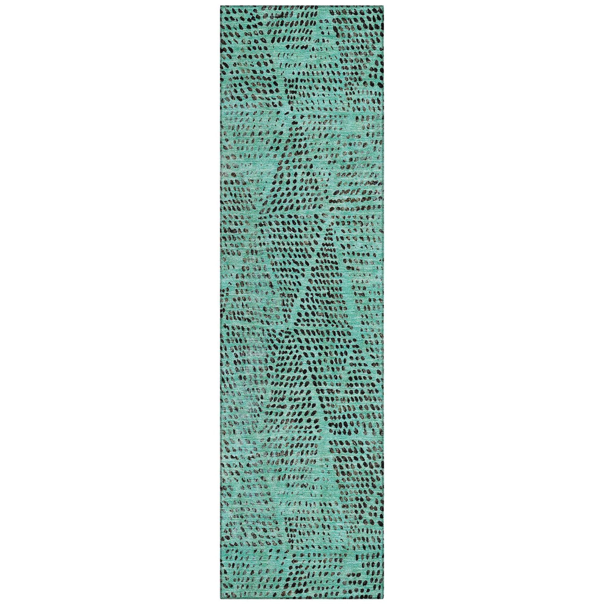 Machine Made ACN591 Teal Rugs